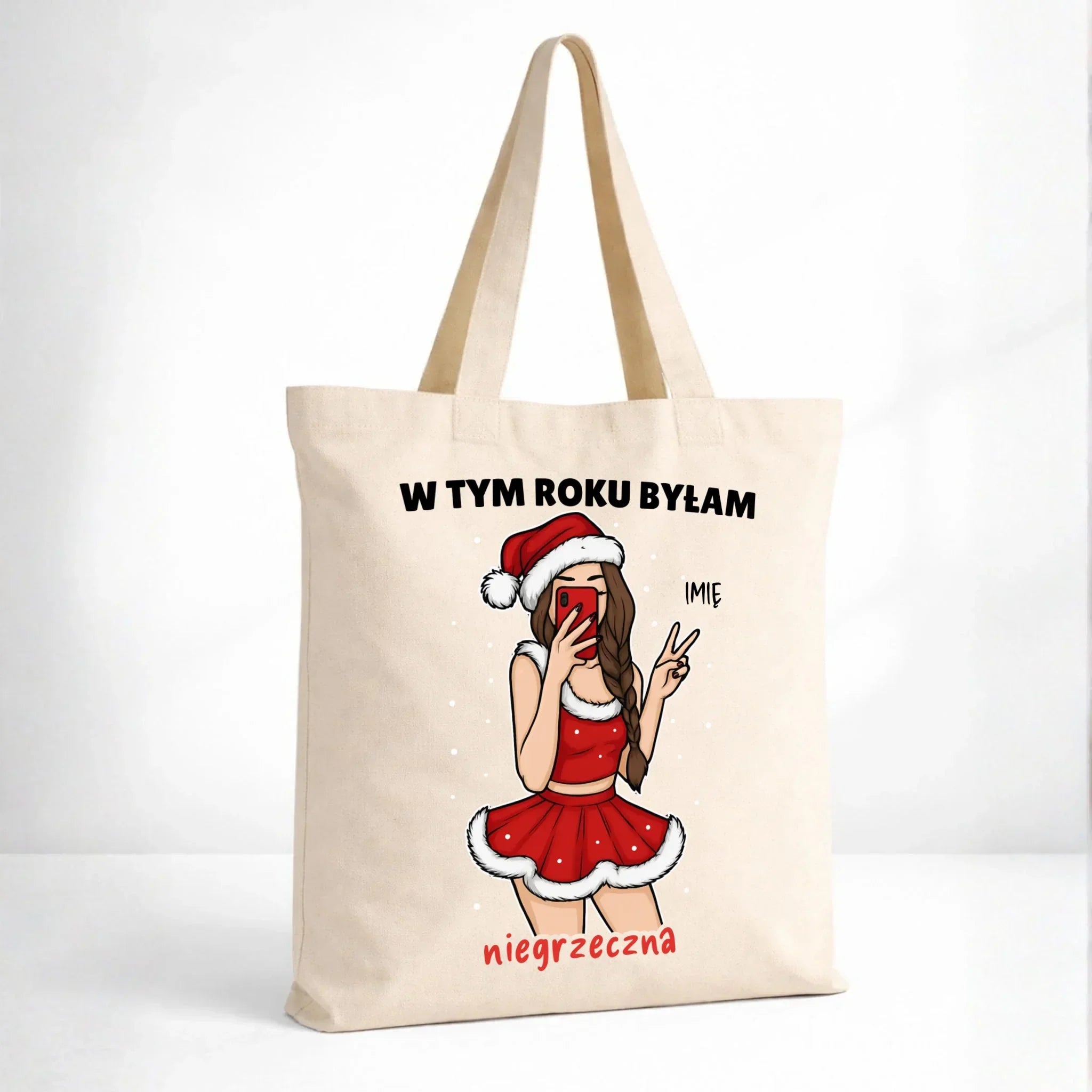Torba świąteczna - W tym toku byłam niegrzeczna - personalizowana BN21 - StoryCups.pl