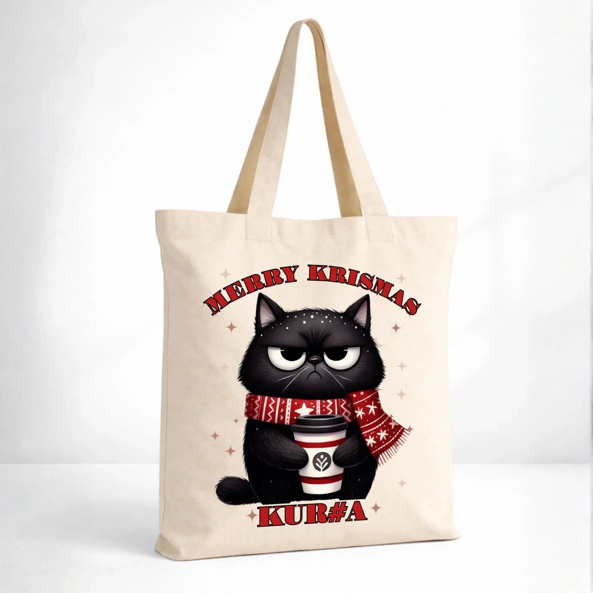 Torba świąteczna - Zburczany kot Merry Krismas kur#a - bez cenzury BN34 - StoryCups.pl