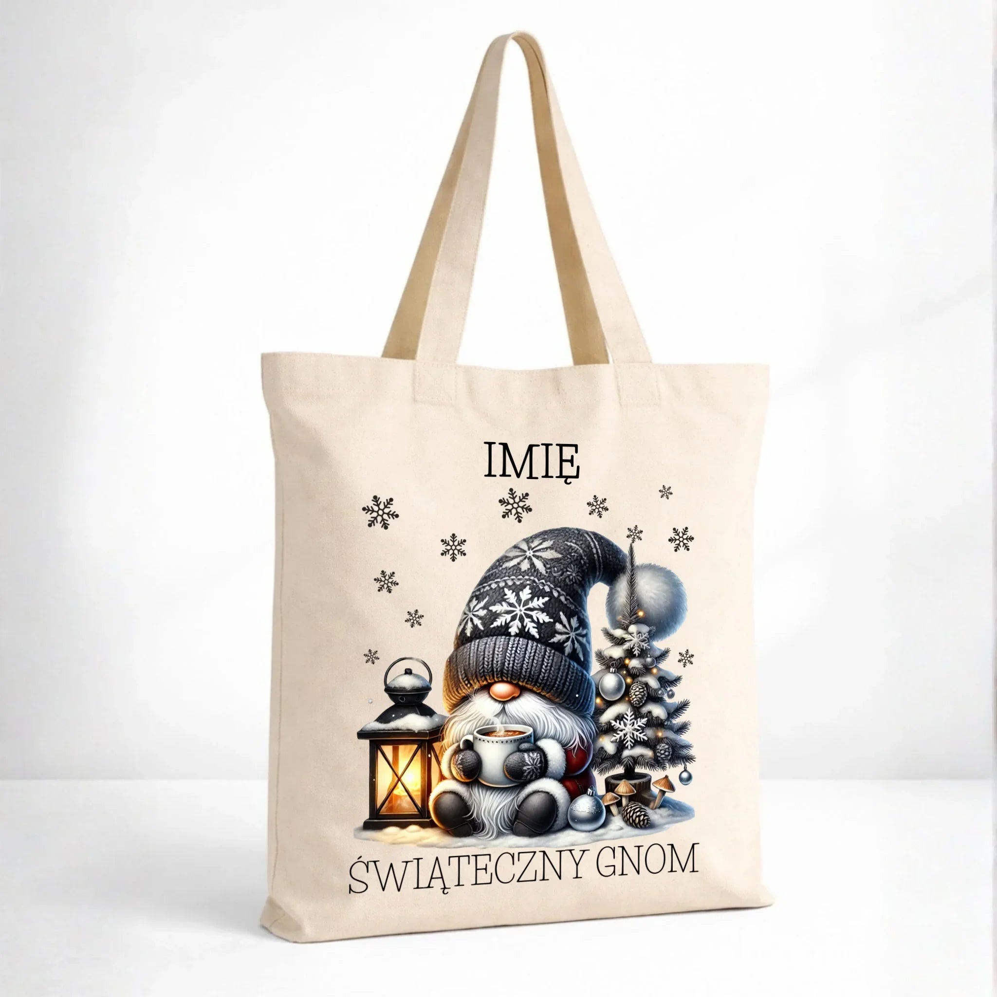 Torba świąteczna - Gnom z czekoladą - personalizowana BN41 - StoryCups.pl