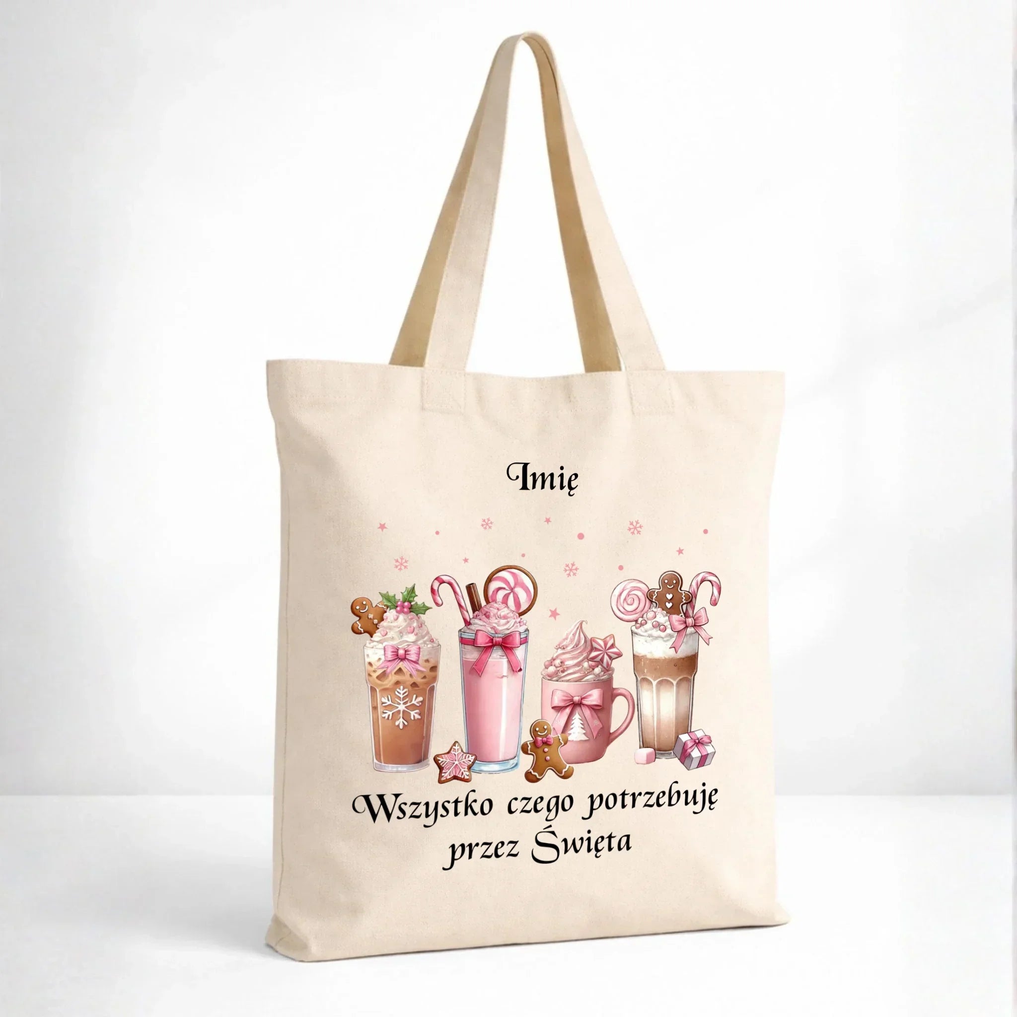 Torba świąteczna - Zimowa kawa Wszystko czego potrzebuję przez Święta - personalizowana BN46 - StoryCups.pl