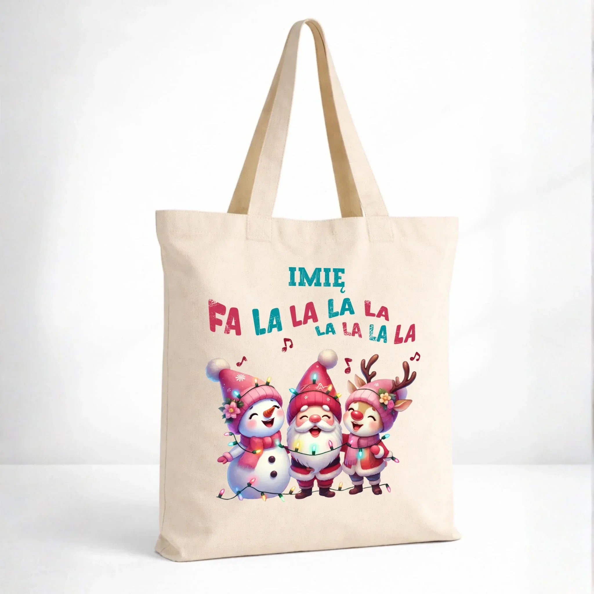 Torba świąteczna - Fa la la la - personalizowana BN51 - StoryCups.pl