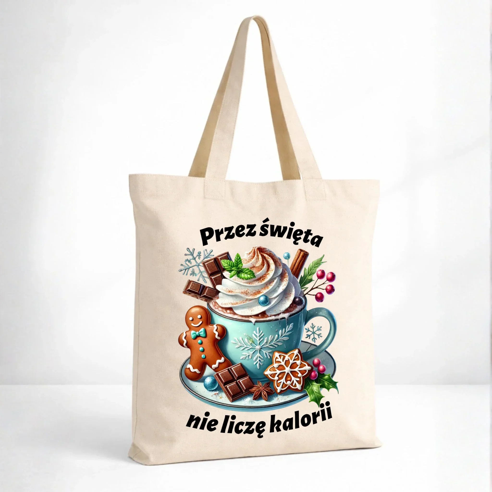 Torba świąteczna - Przez święta nie liczę kalorii BN31 - StoryCups.pl
