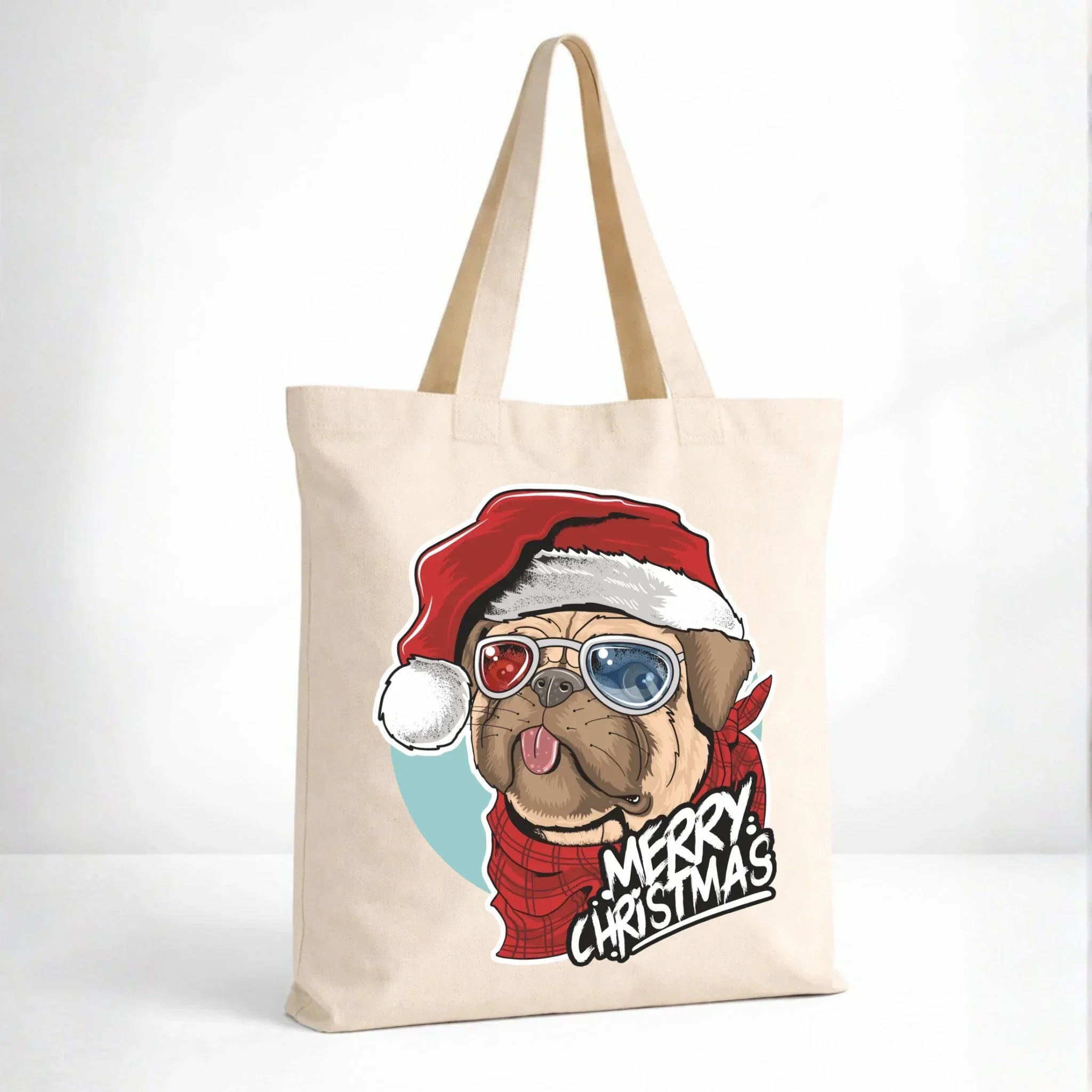 Torba świąteczna - Mops Merry Christmas BN62 - StoryCups.pl