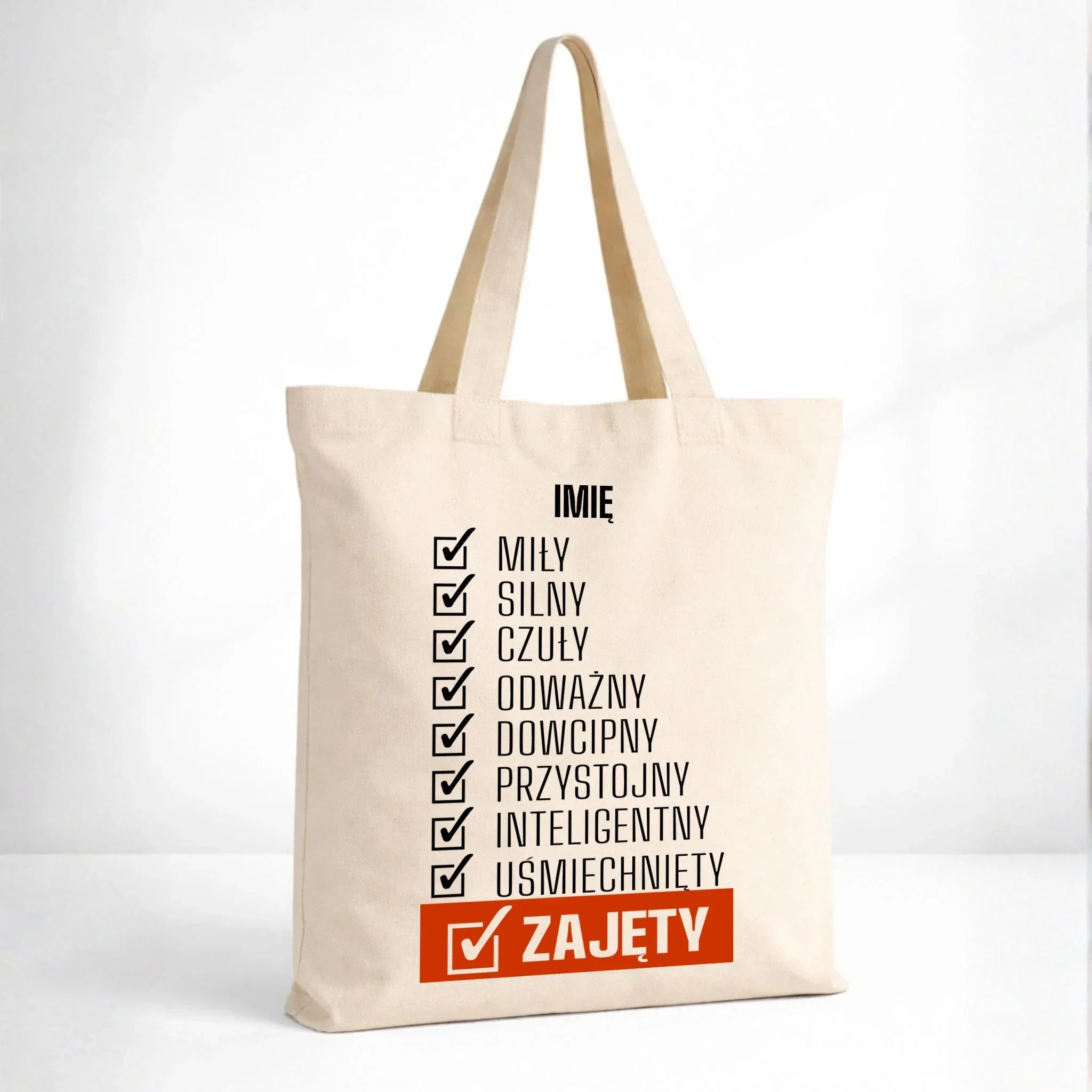 Torba - Zajęty prezent dla chłopaka męża narzeczonego - czarna personalizowana DCH05 - StoryCups.pl
