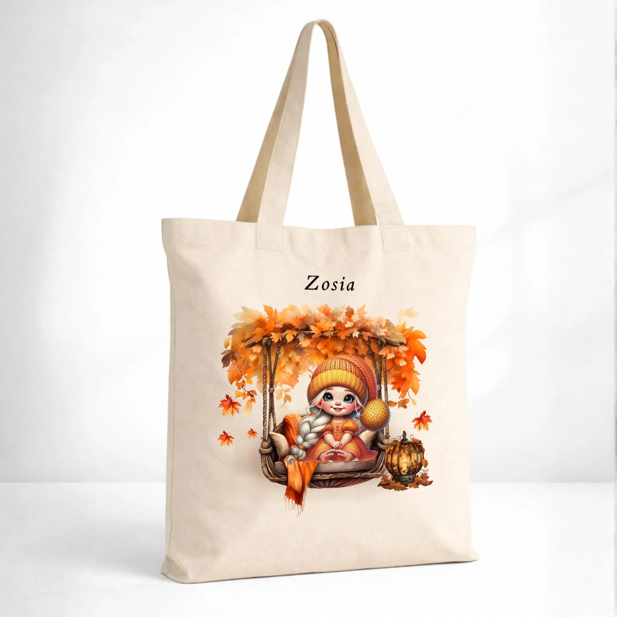 Torba jesieniara - Dziewczynka z liśćmi - personalizowana JS17 - StoryCups.pl