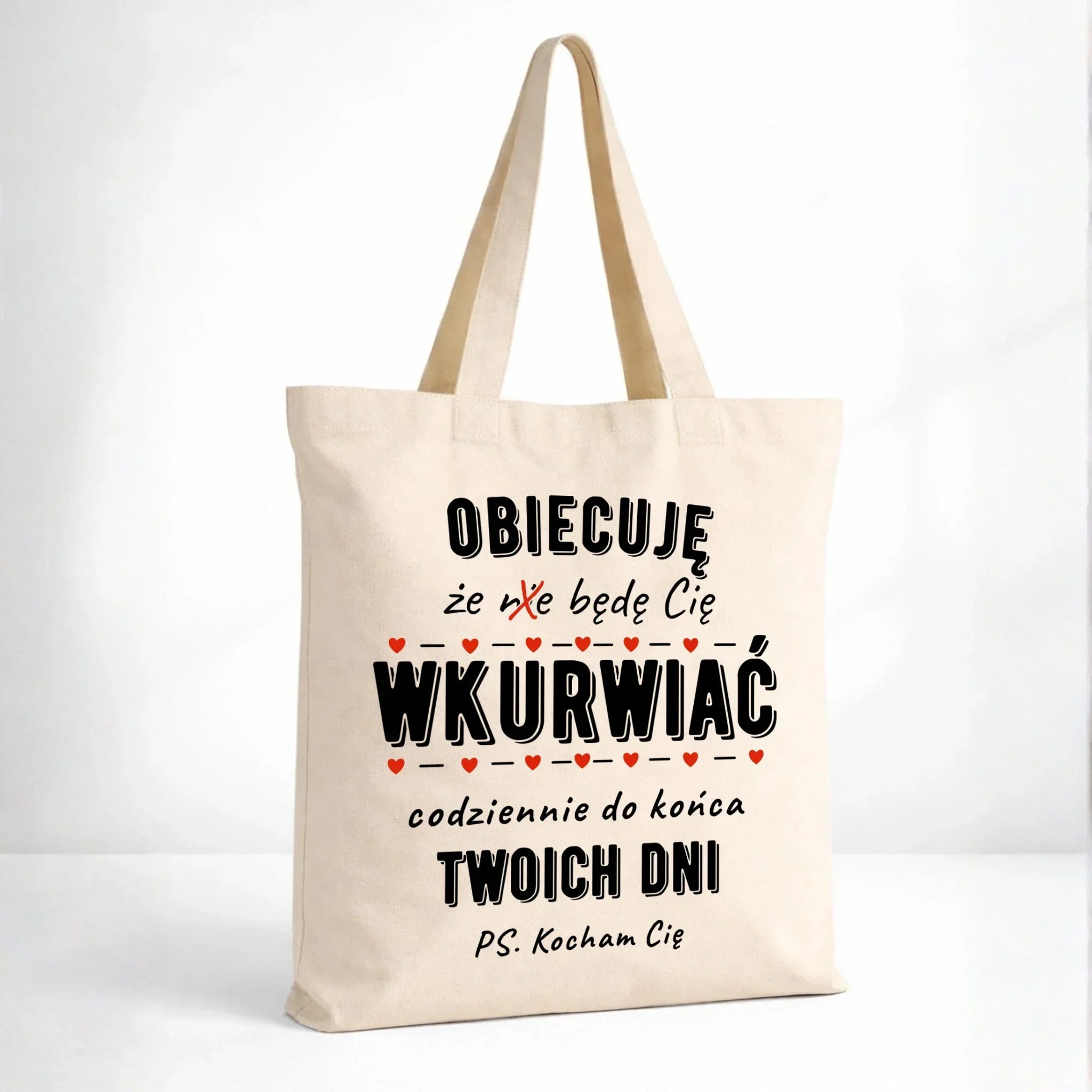 Torba dla par - Obiecuję, że będę Cię wku*rwiać codziennie - bez cenzury W65 - StoryCups.pl