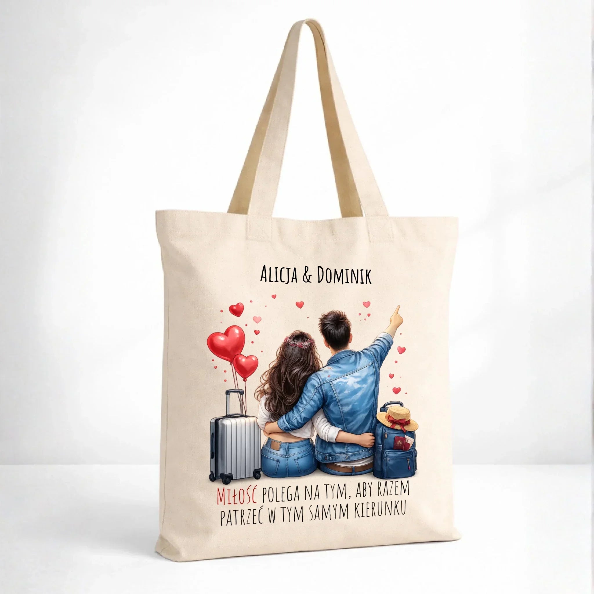 Torba dla par - Para w podróży miłość - personalizowana W12 - StoryCups.pl