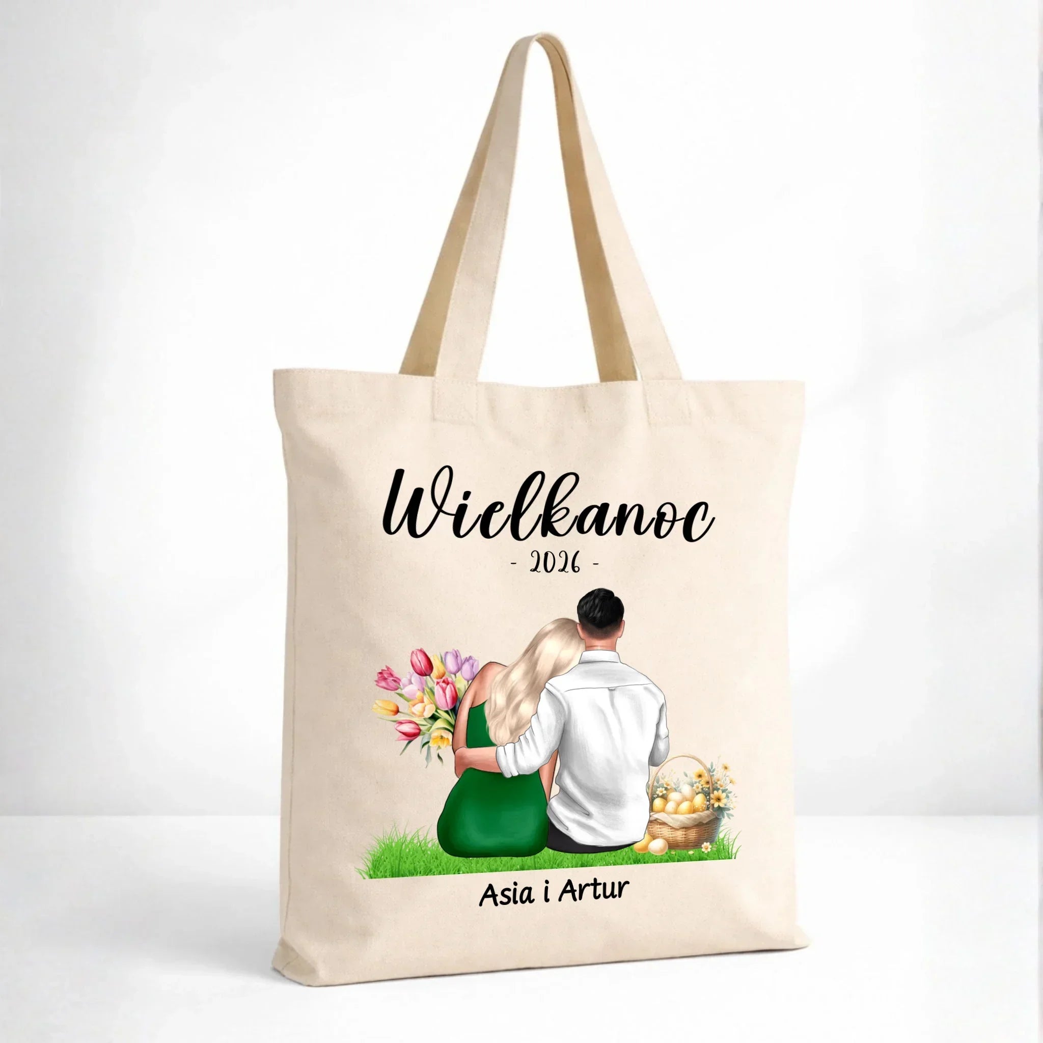 Torba na Wielkanoc dla par - personalizowana WN36 - StoryCups.pl