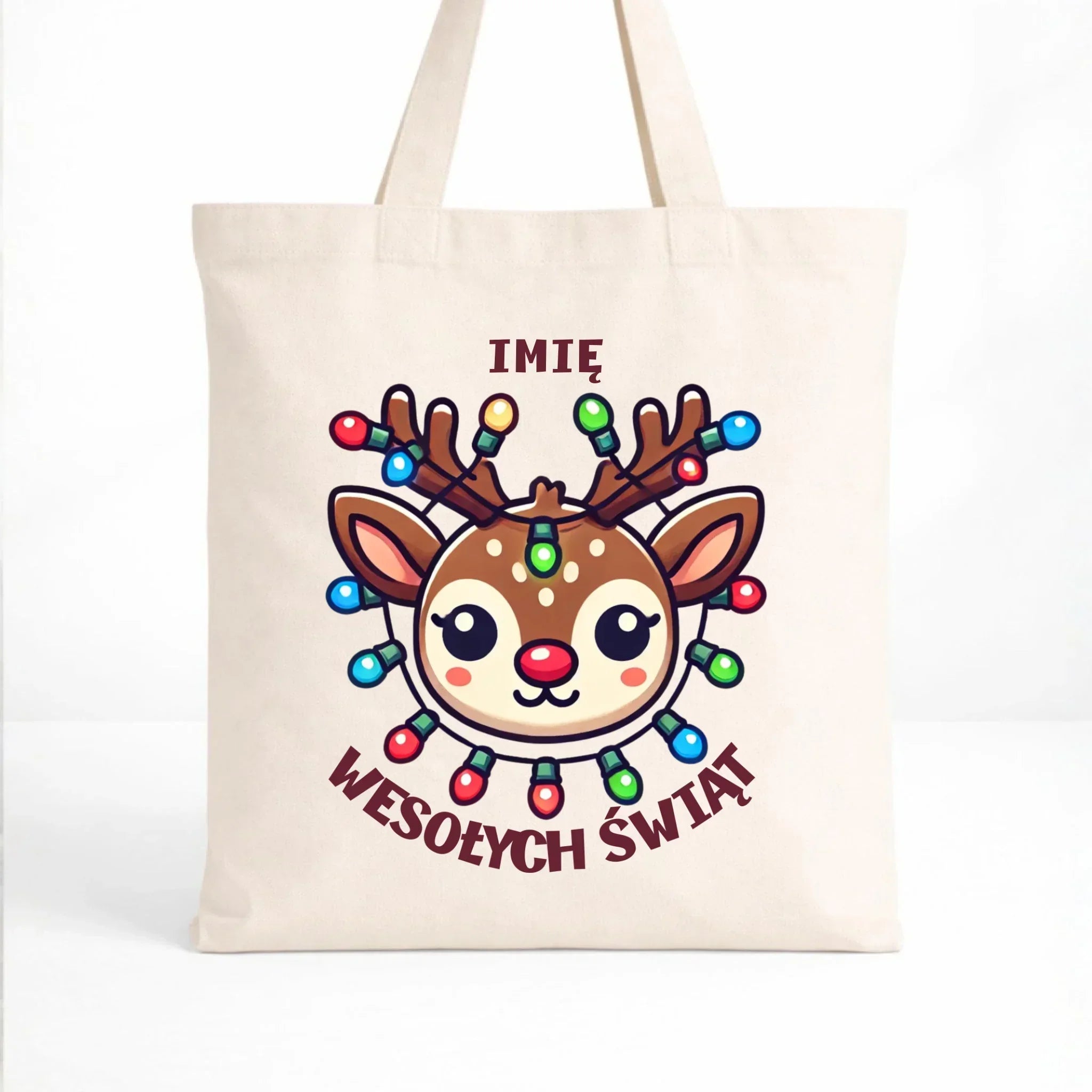 Torba świąteczna - Renifer Wesołych Świąt - personalizowana BN72 - StoryCups.pl