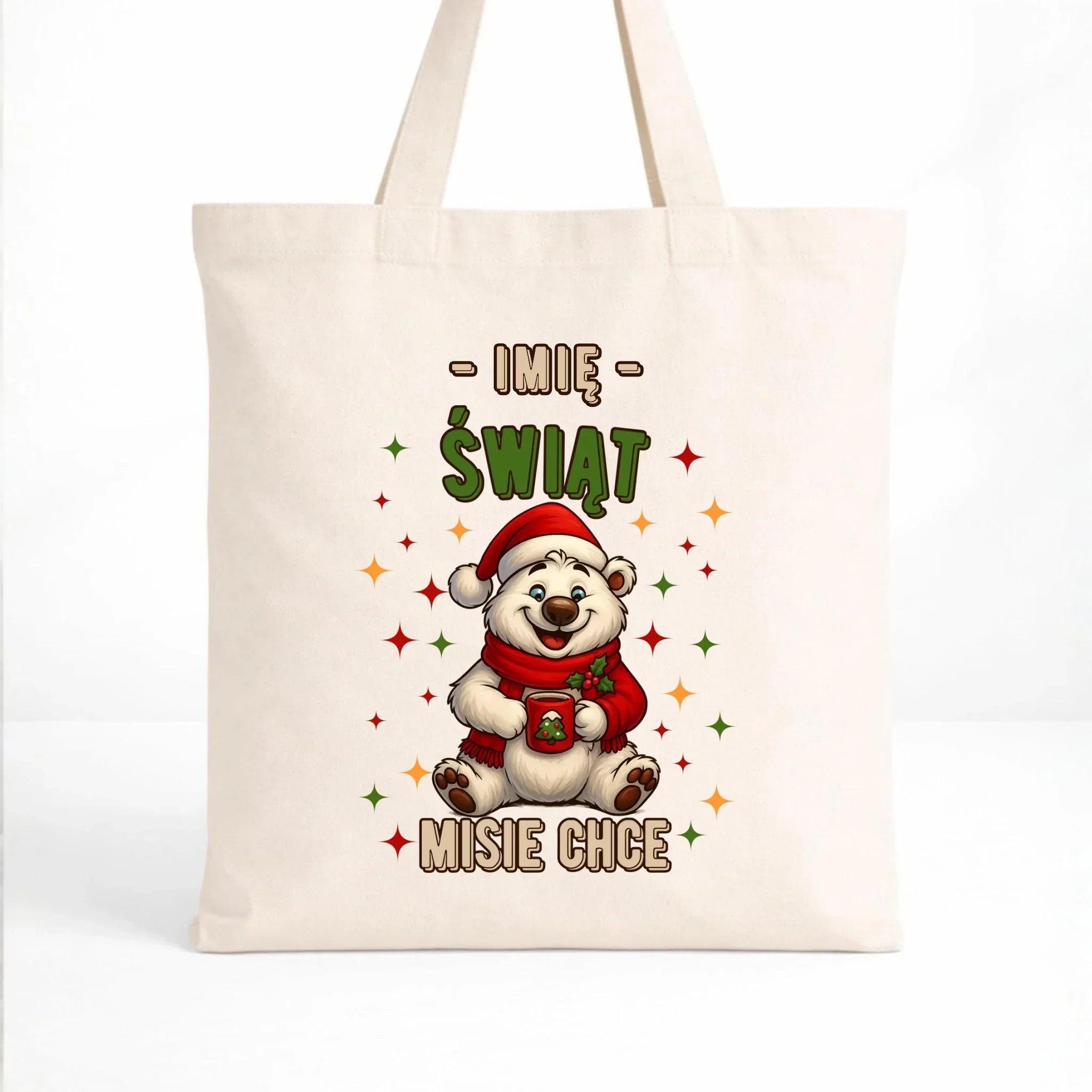 Torba świąteczna - Misiek Świąt misie chce - personalizowana BN86 - StoryCups.pl
