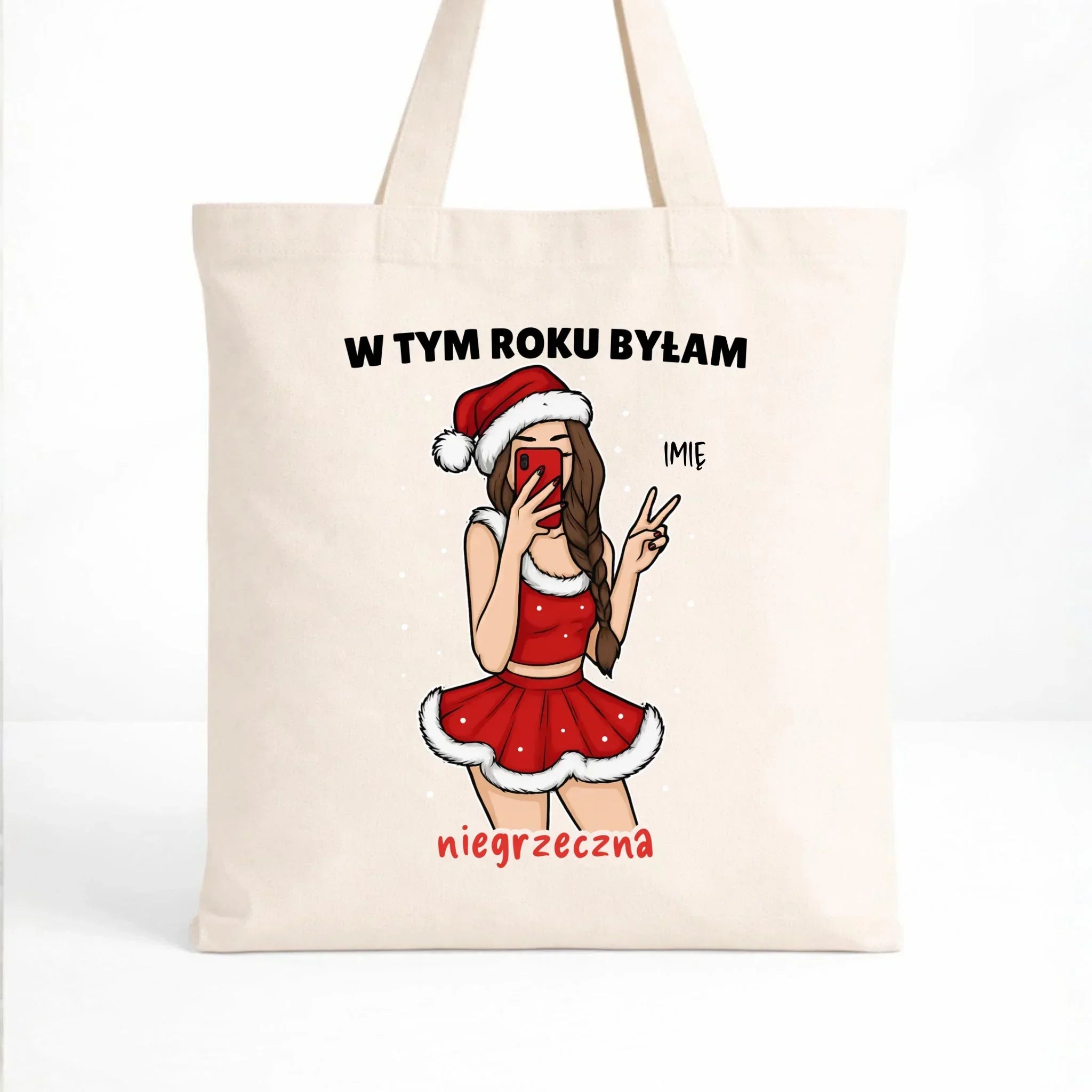 Torba świąteczna - W tym toku byłam niegrzeczna - personalizowana BN21 - StoryCups.pl