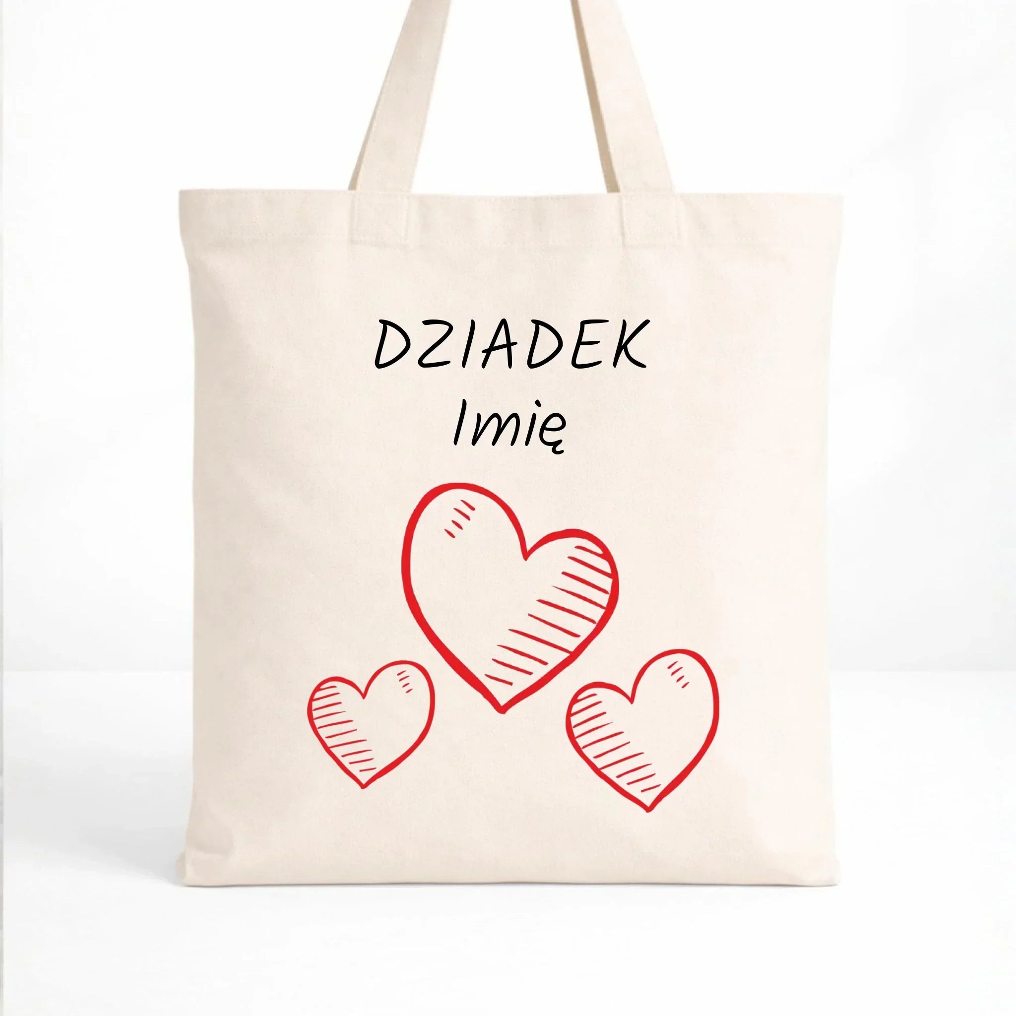 Torba dla dziadka - Serca - personalizowana D01 - StoryCups.pl