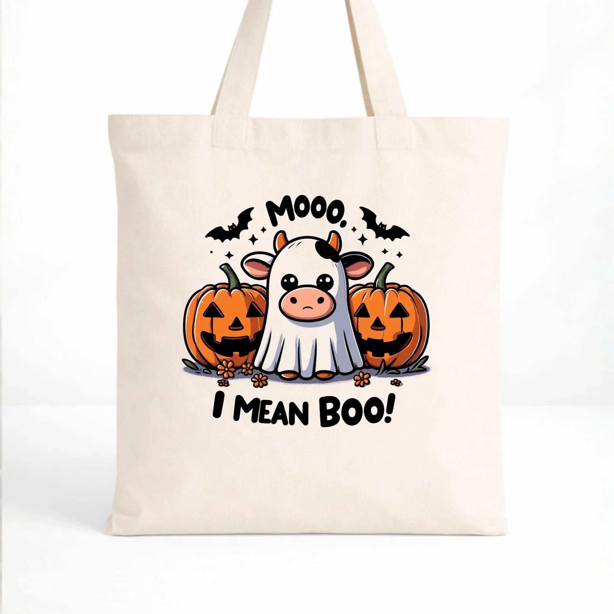 Torba na Halloween - Mooo I mean Boo! - z dynią i duchem HL14 - StoryCups.pl