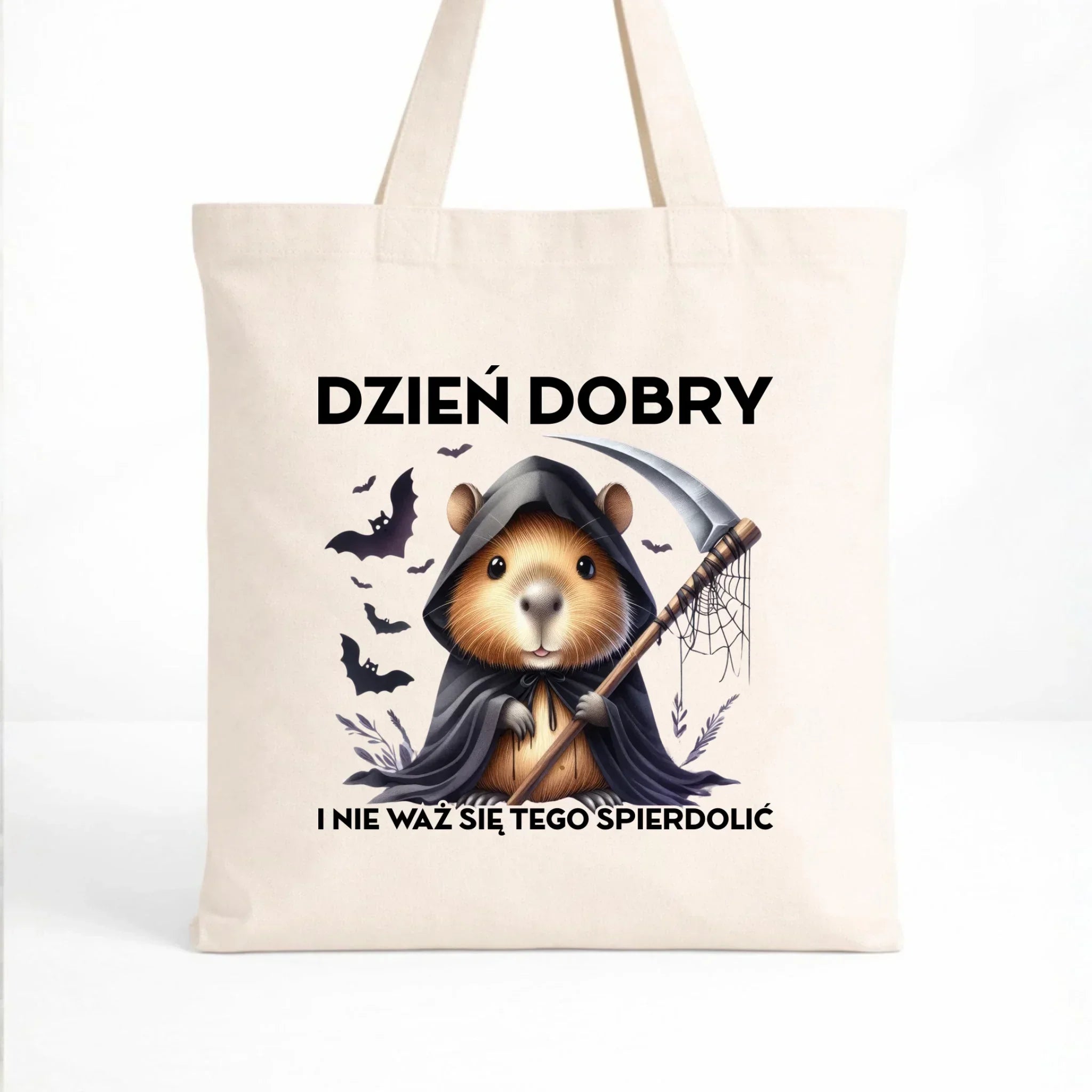 Torba halloweenowa - Kapibara Żniwiarz - Dzień dobry - bez cenzury HL20 - StoryCups.pl