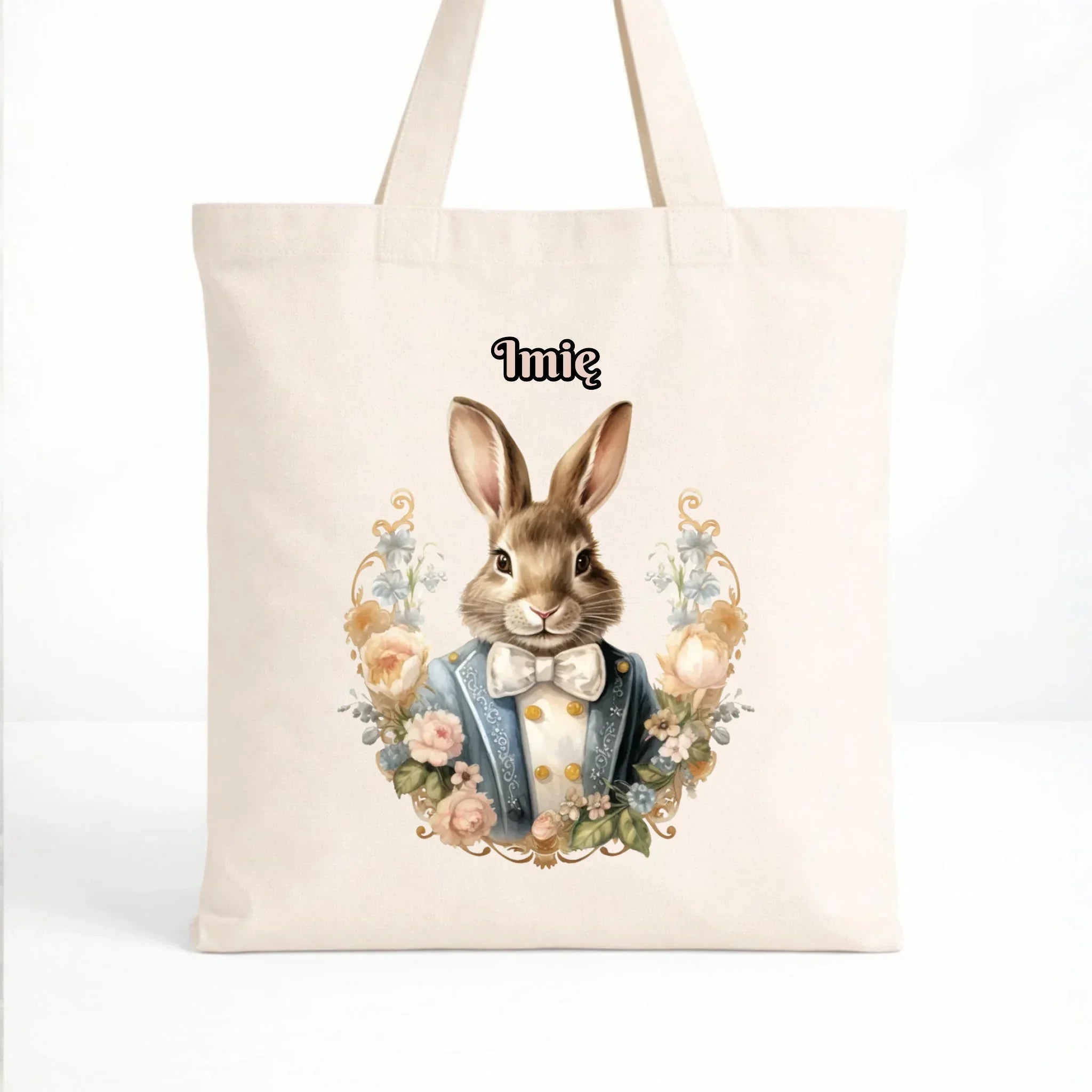 Torba na Wielkanoc - Elegancki Pan Zając - personalizowana WN06 - StoryCups.pl