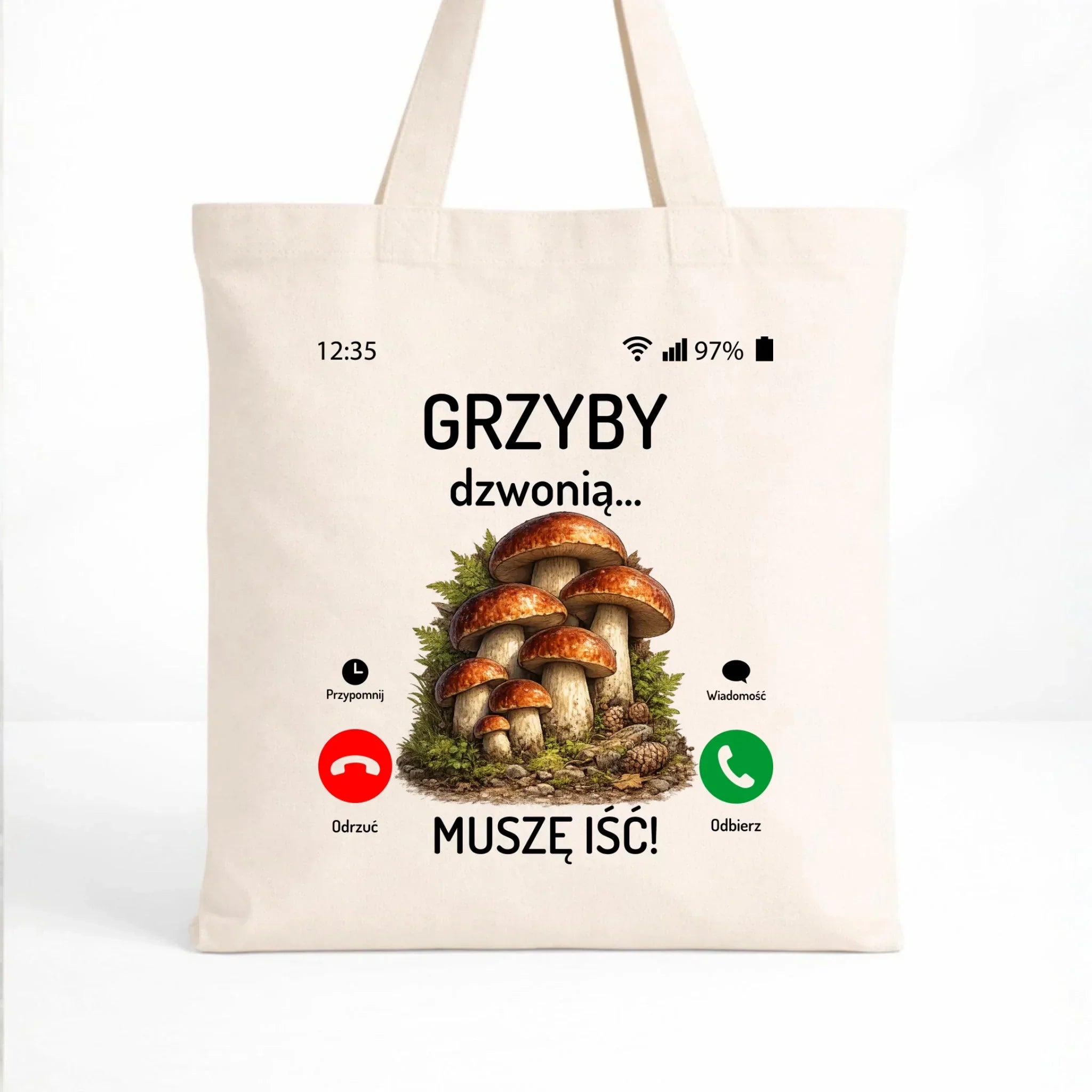 Torba dla dziadka grzybiarza - Grzyby dzwonią muszę iść D36 - StoryCups.pl