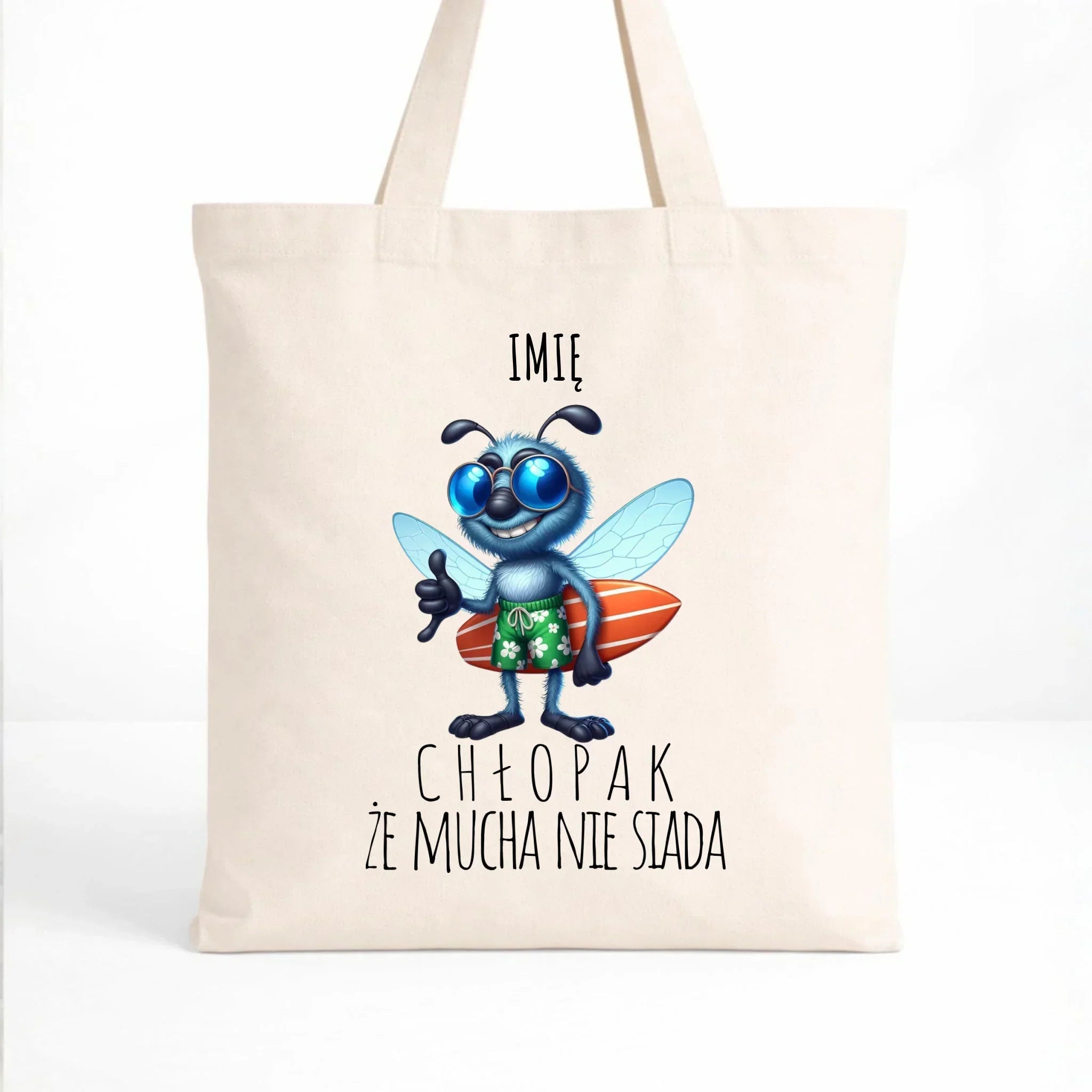 Torba - prezent dla chłopaka - Chłopak, że mucha nie siada essa - personalizowana DCH29 - StoryCups.pl