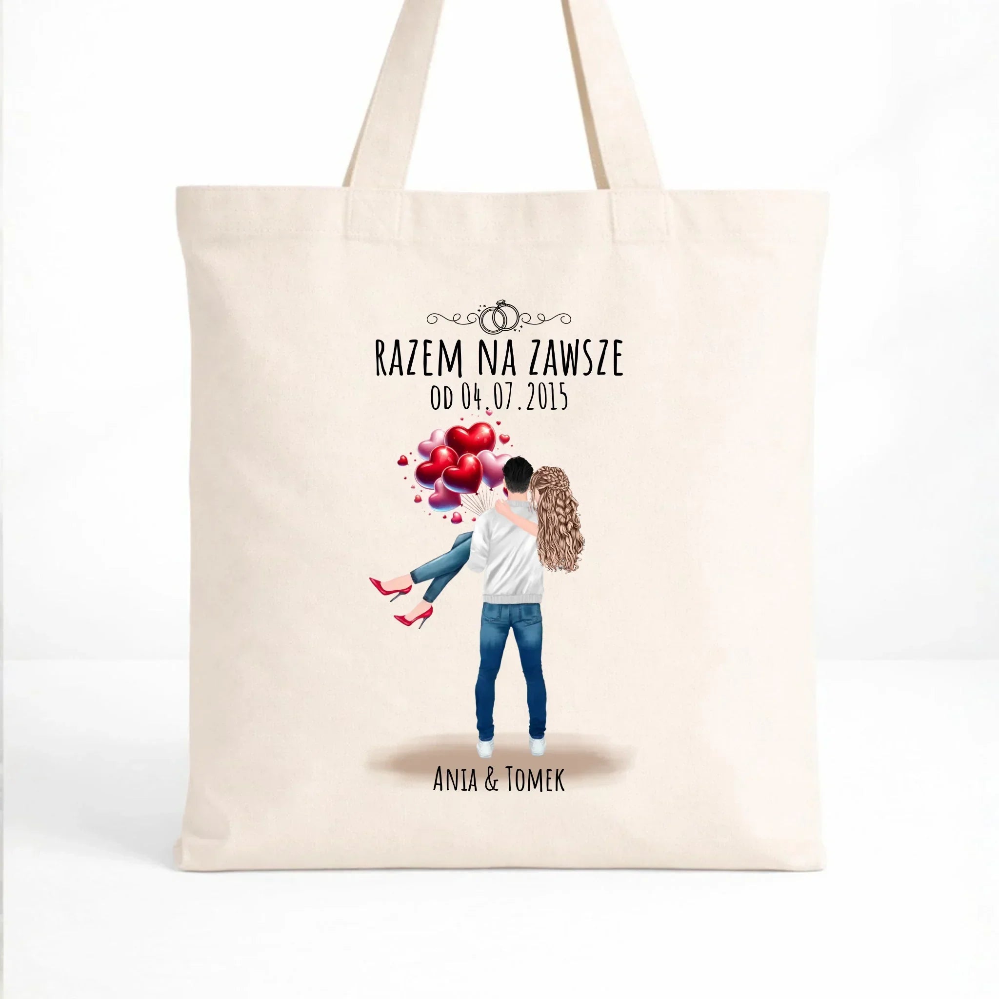 Torba dla par na rocznicę - Razem na zawsze - personalizowana W14 - StoryCups.pl