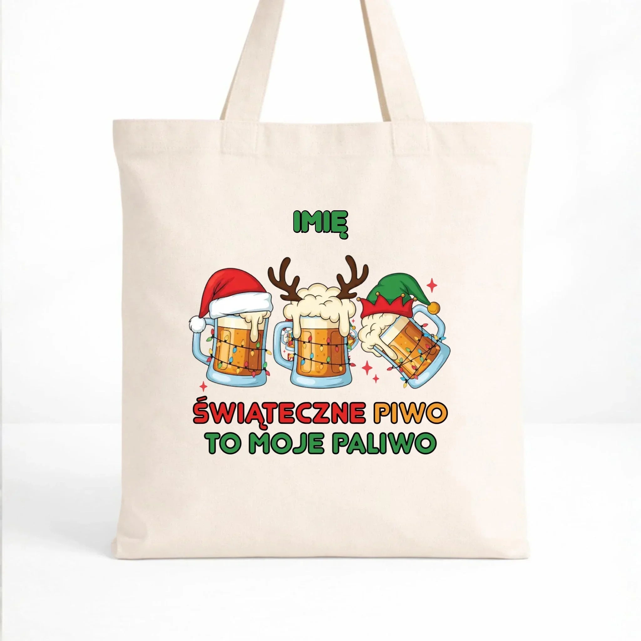 Torba świąteczna - Świąteczne piwo to moje paliwo - personalizowana BN119 - StoryCups.pl