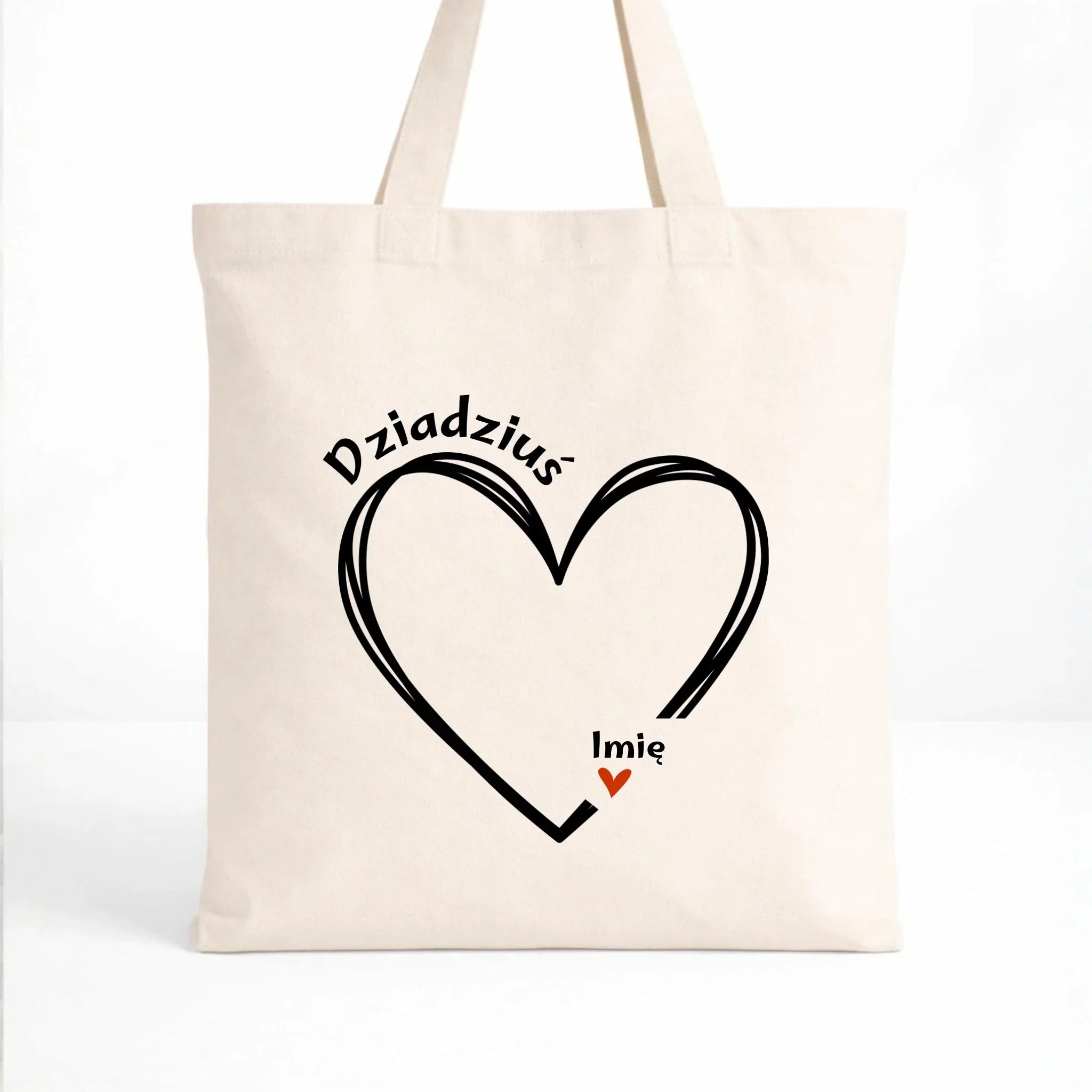 Torba dla dziadka - Serce z imionami wnuków 1-7 - personalizowana D26 - StoryCups.pl