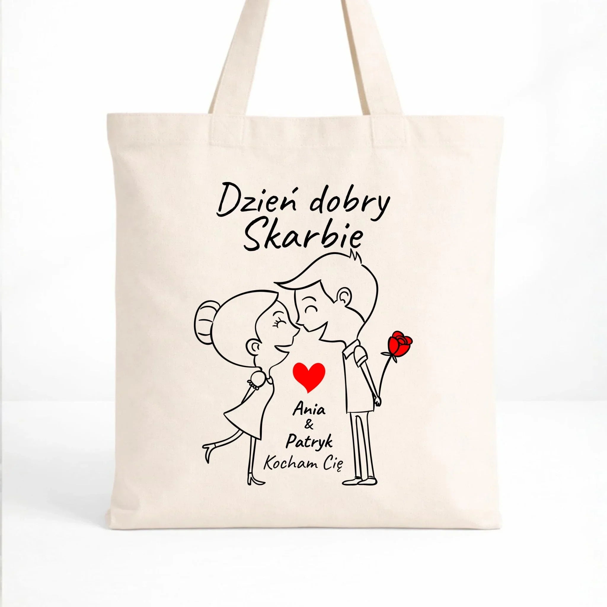 Torba dla dla par - Dzień dobry Skarbie - personalizowana W15 - StoryCups.pl