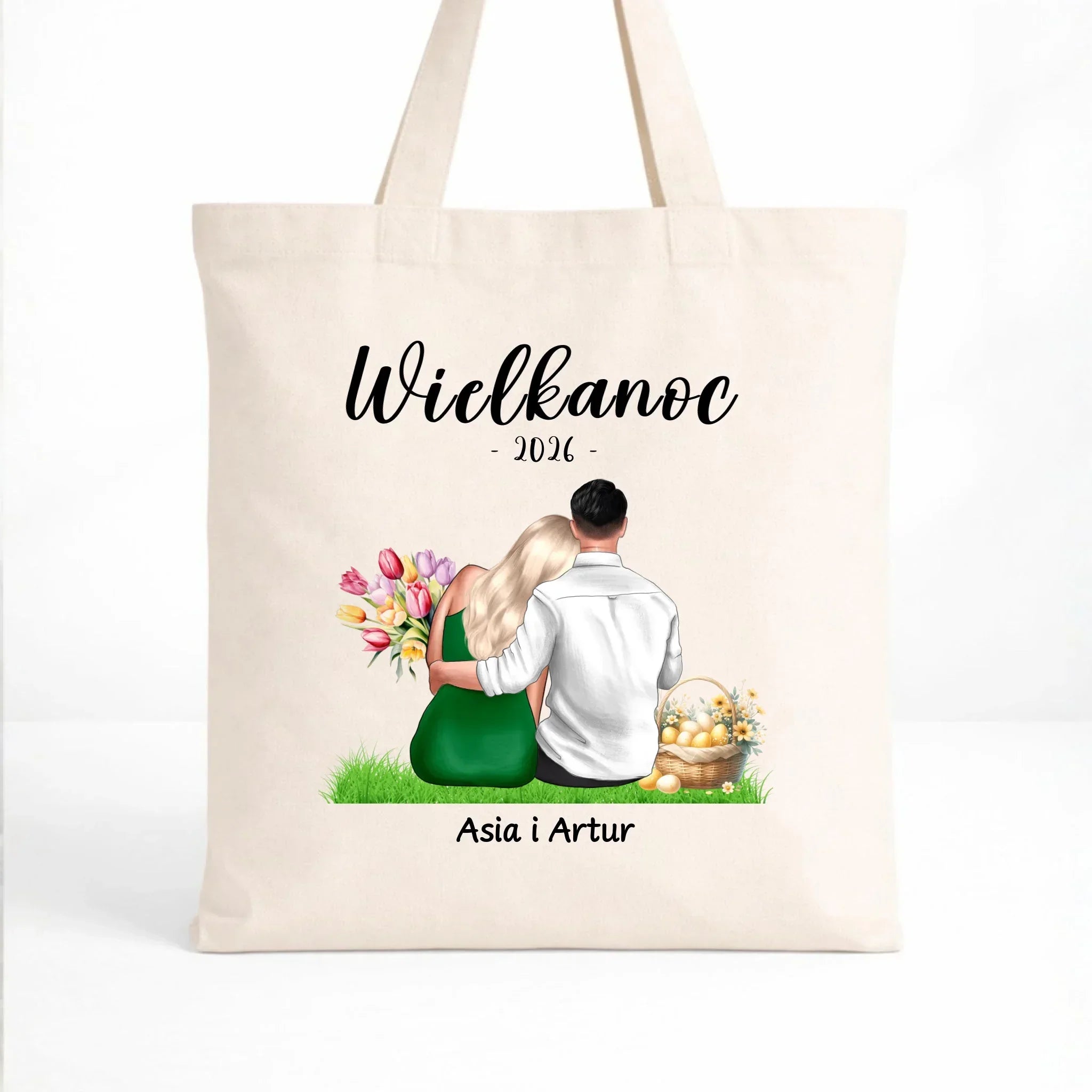Torba na Wielkanoc dla par - personalizowana WN36 - StoryCups.pl