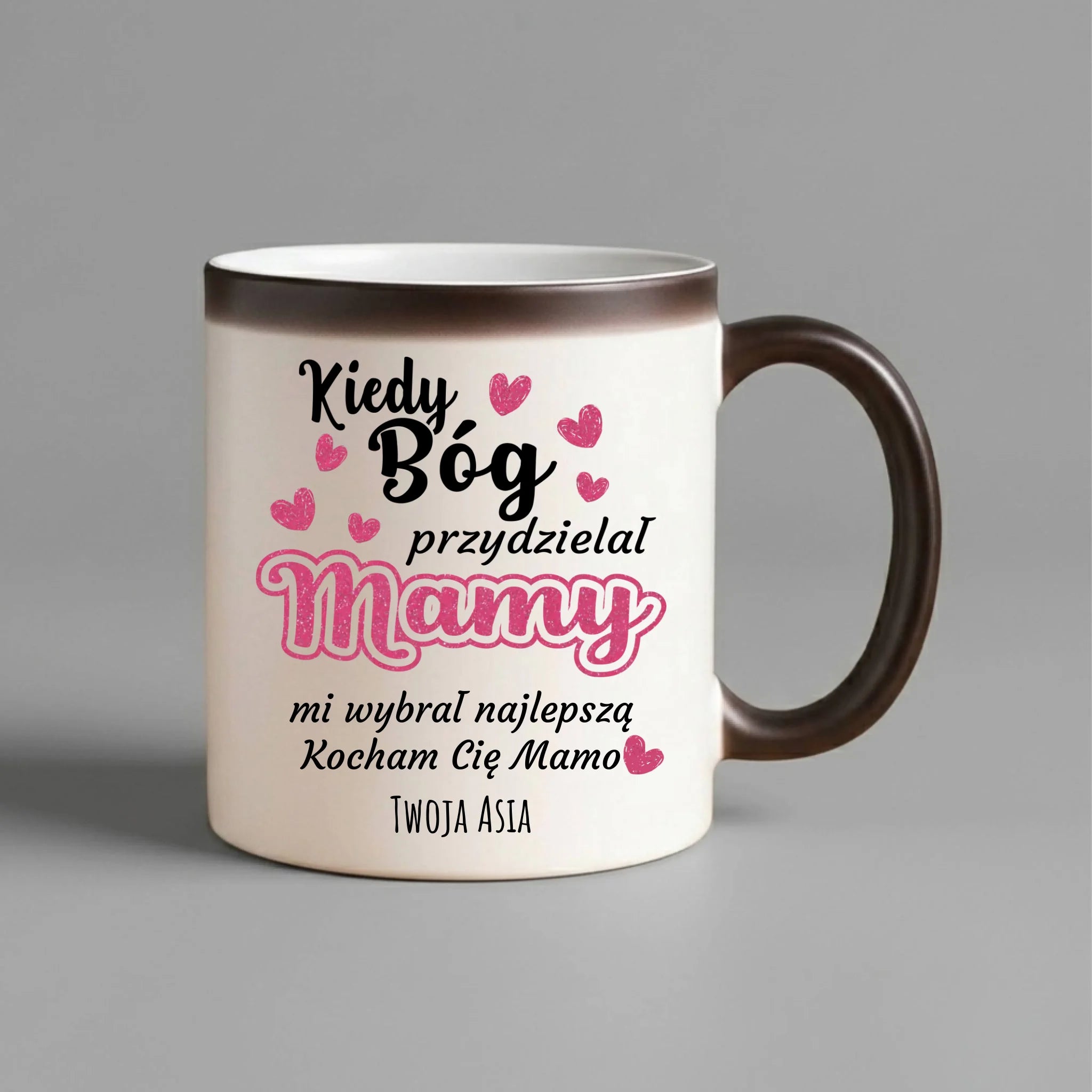 Kubek magiczny dla mamy - Kiedy Bóg przydzielał mamy - personalizowany DM01 - StoryCups.pl