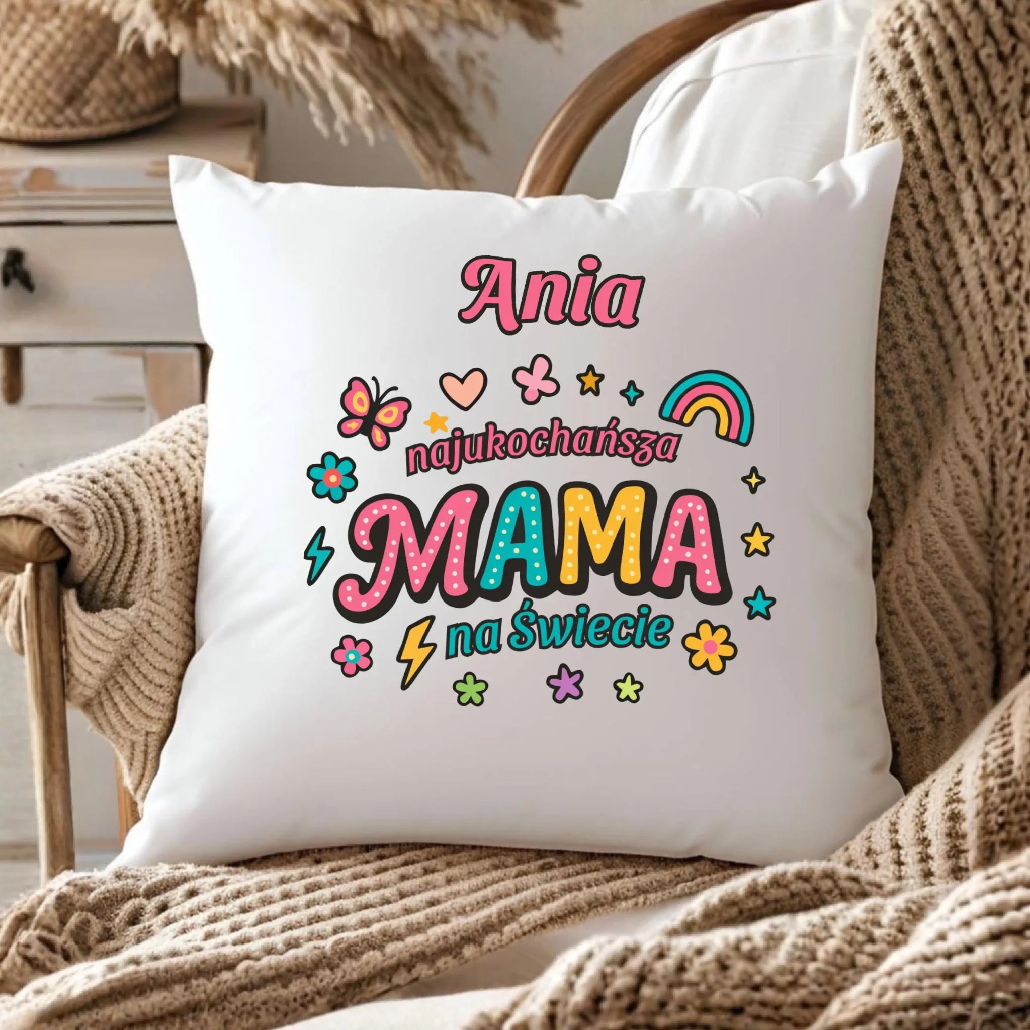 Poduszka dla mamy - Najukochańsza mama na Świecie - personalizowana DM03 - StoryCups.pl