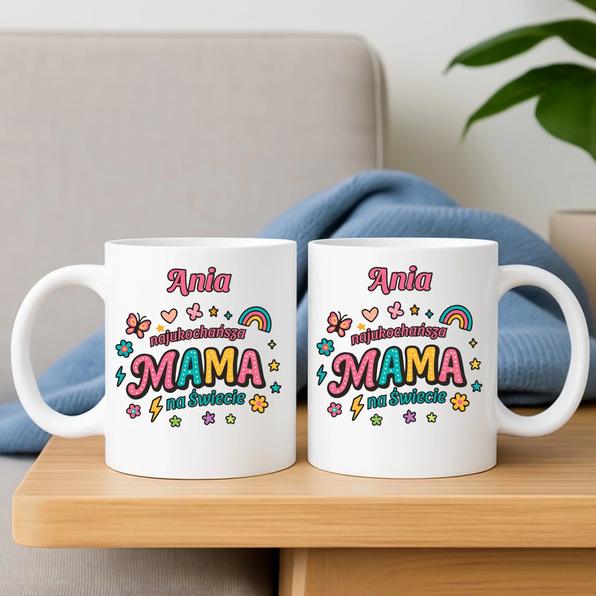 Zestaw poduszka i kubek dla mamy - Najukochańsza mama na Świecie - personalizowany DM03 - StoryCups.pl