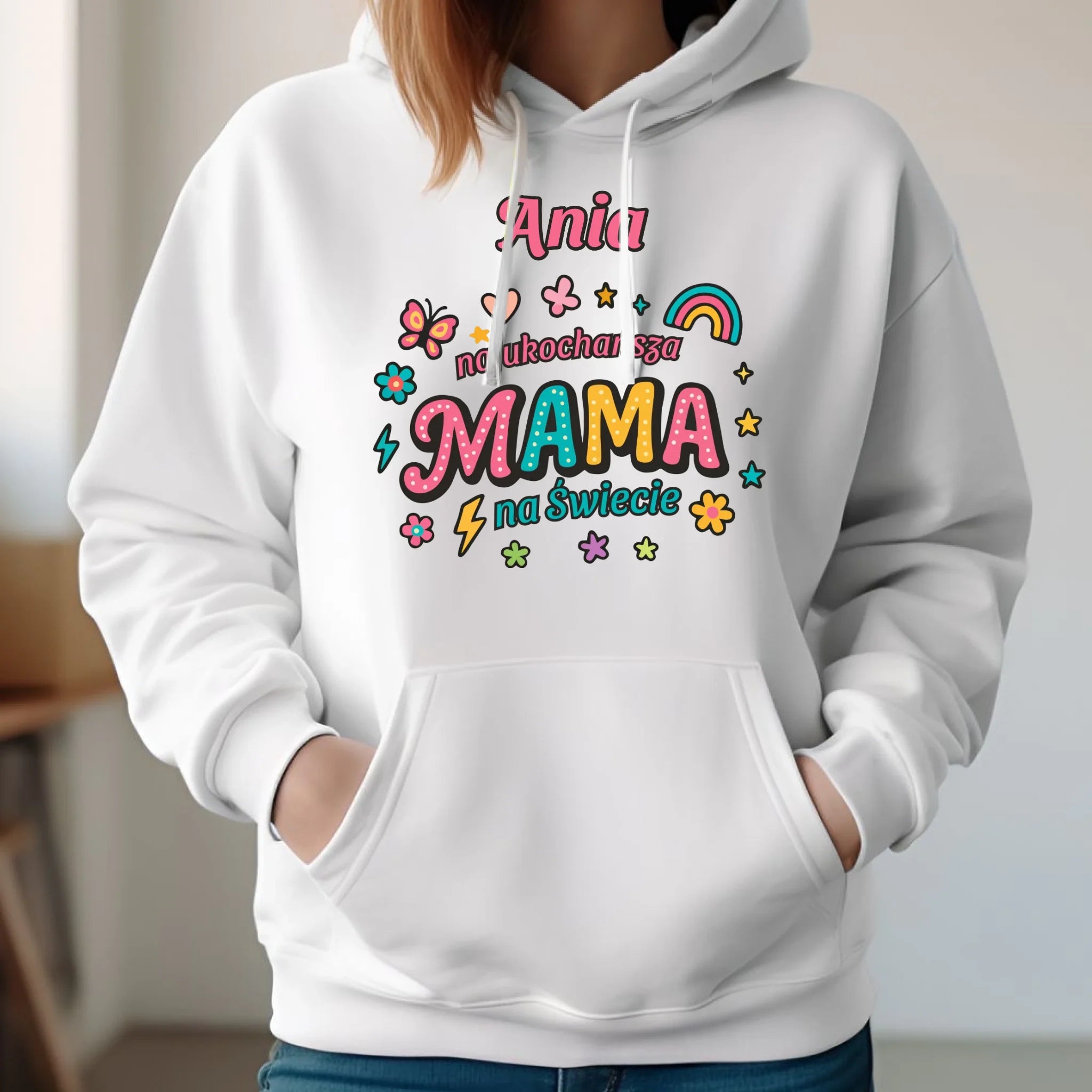 Bluza z kapturem dla mamy - Najukochańsza mama na Świecie - personalizowana DM03 - StoryCups.pl