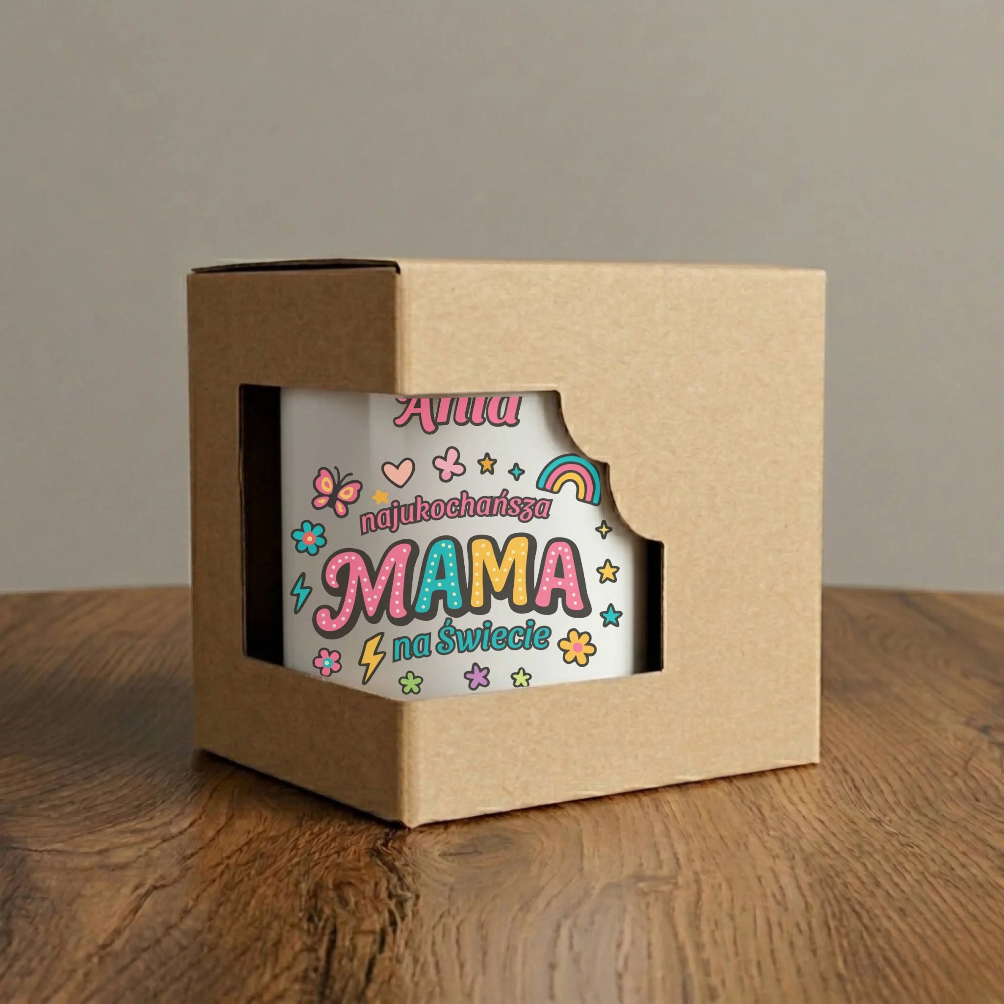 Kubek elegant dla mamy - Najukochańsza mama na Świecie - personalizowany DM03 - StoryCups.pl