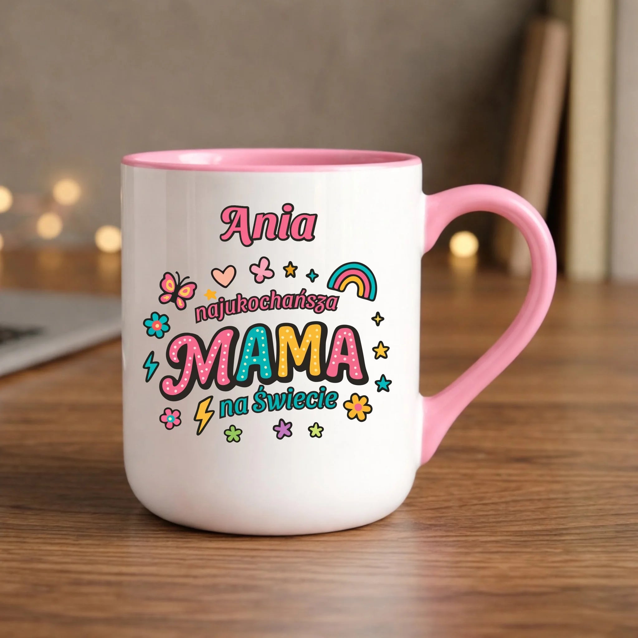 Kubek elegant dla mamy - Najukochańsza mama na Świecie - personalizowany DM03 - StoryCups.pl