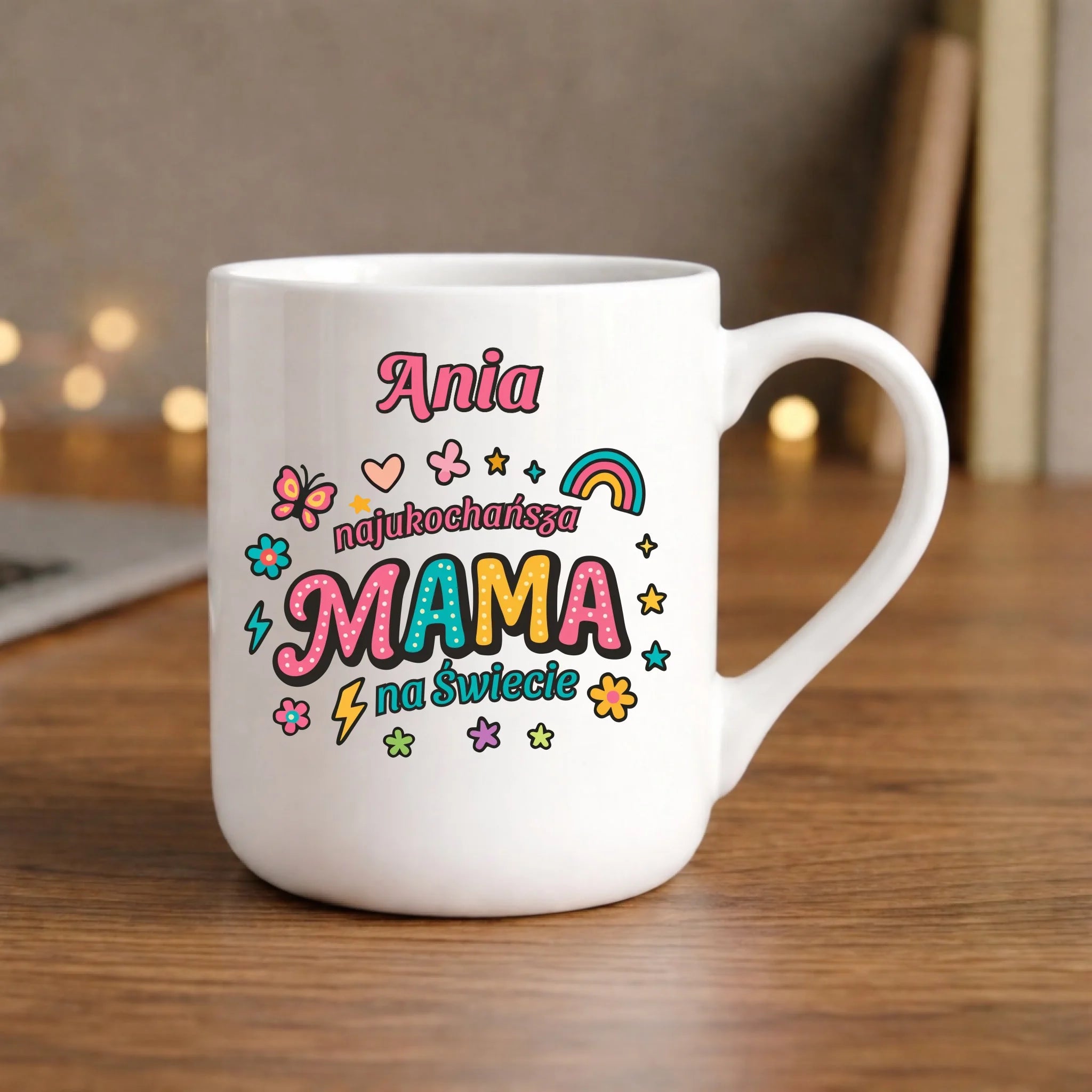 Kubek elegant dla mamy - Najukochańsza mama na Świecie - personalizowany DM03 - StoryCups.pl