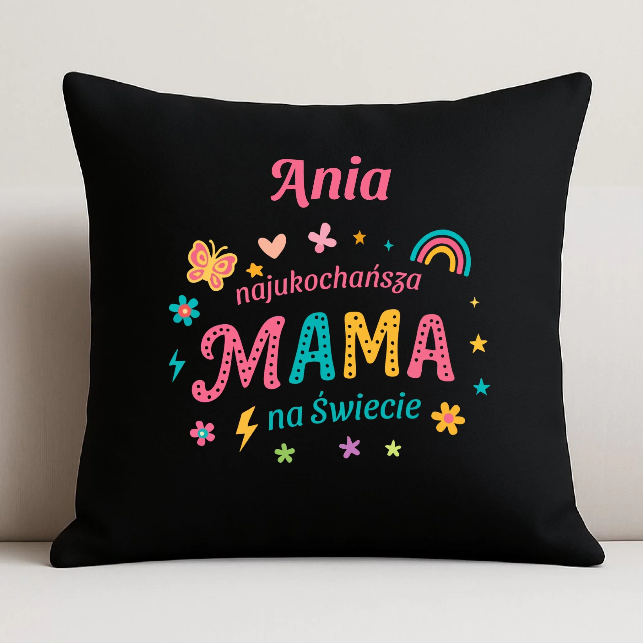 Poduszka dekoracyjna dla mamy - Najukochańsza mama na Świecie - personalizowana DM03 - StoryCups.pl