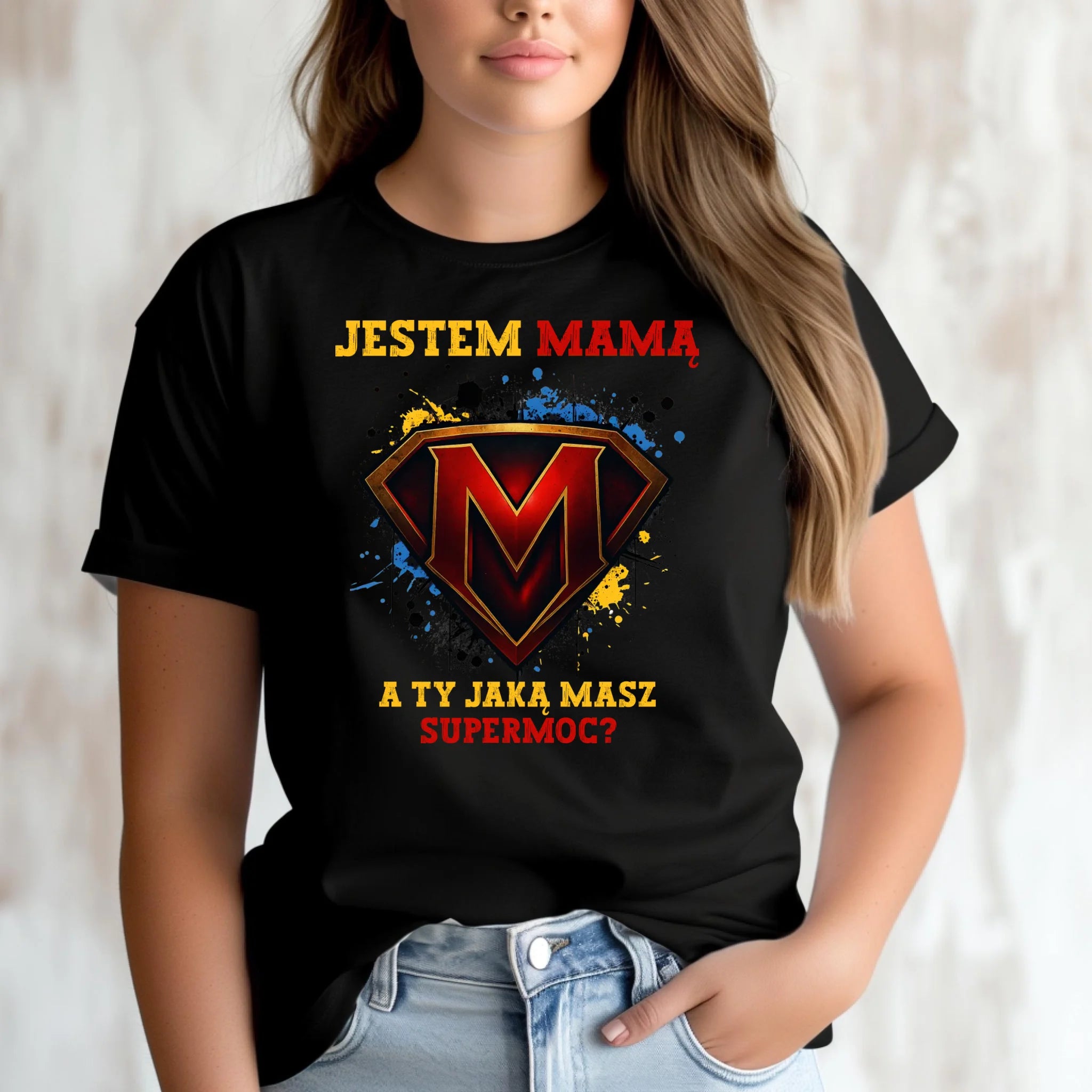 Koszulka dla mamy - Jestem mamą A Ty jaką masz supermoc? DM04 - StoryCups.pl