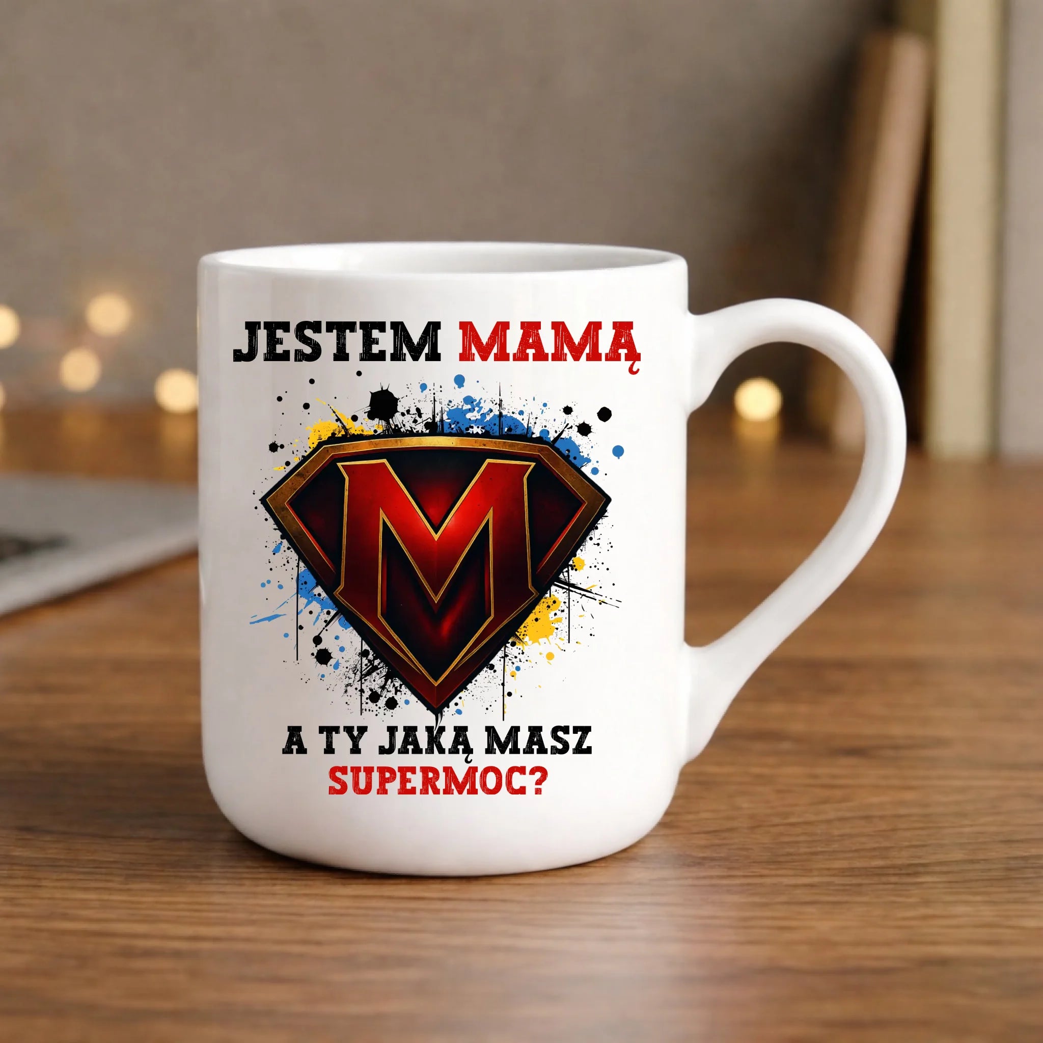 Kubek elegant dla mamy - Jestem mamą A Ty jaką masz supermoc? DM04 - StoryCups.pl