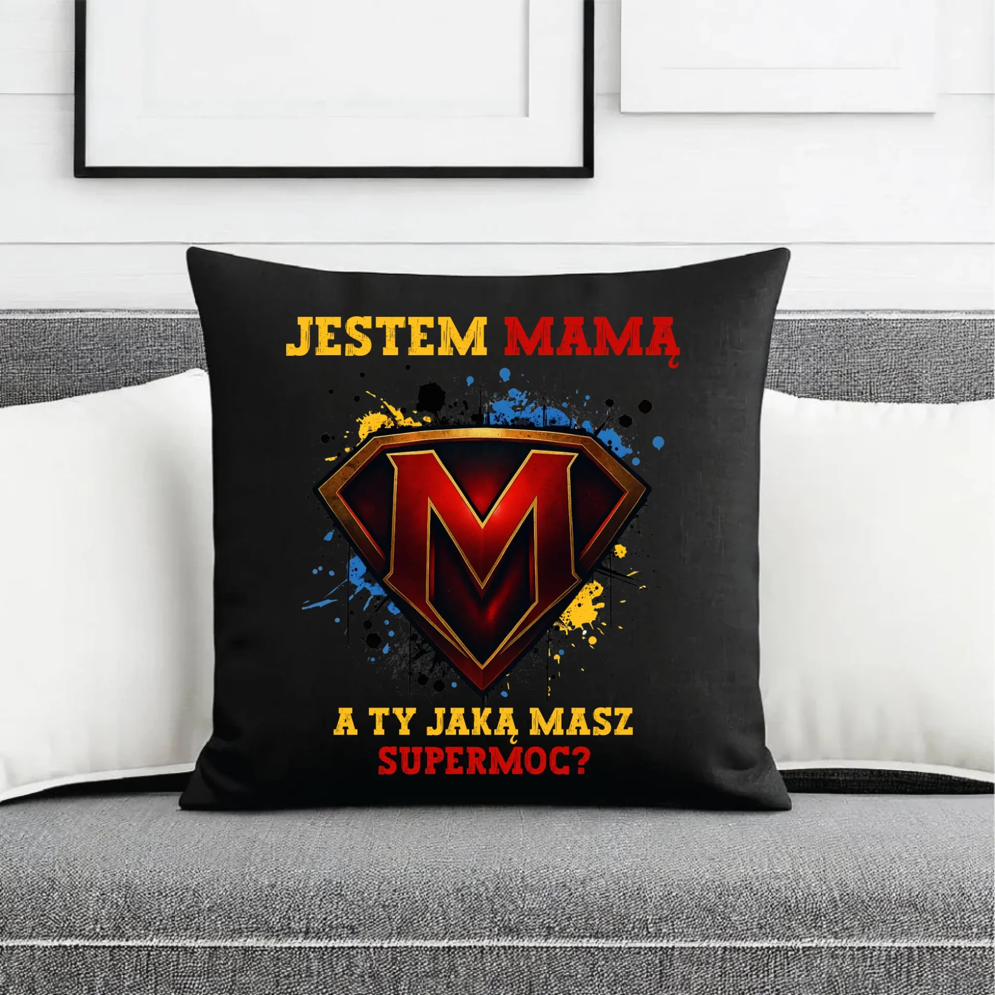 Poduszka dekoracyjna dla mamy - Super Mama DM04 - StoryCups.pl