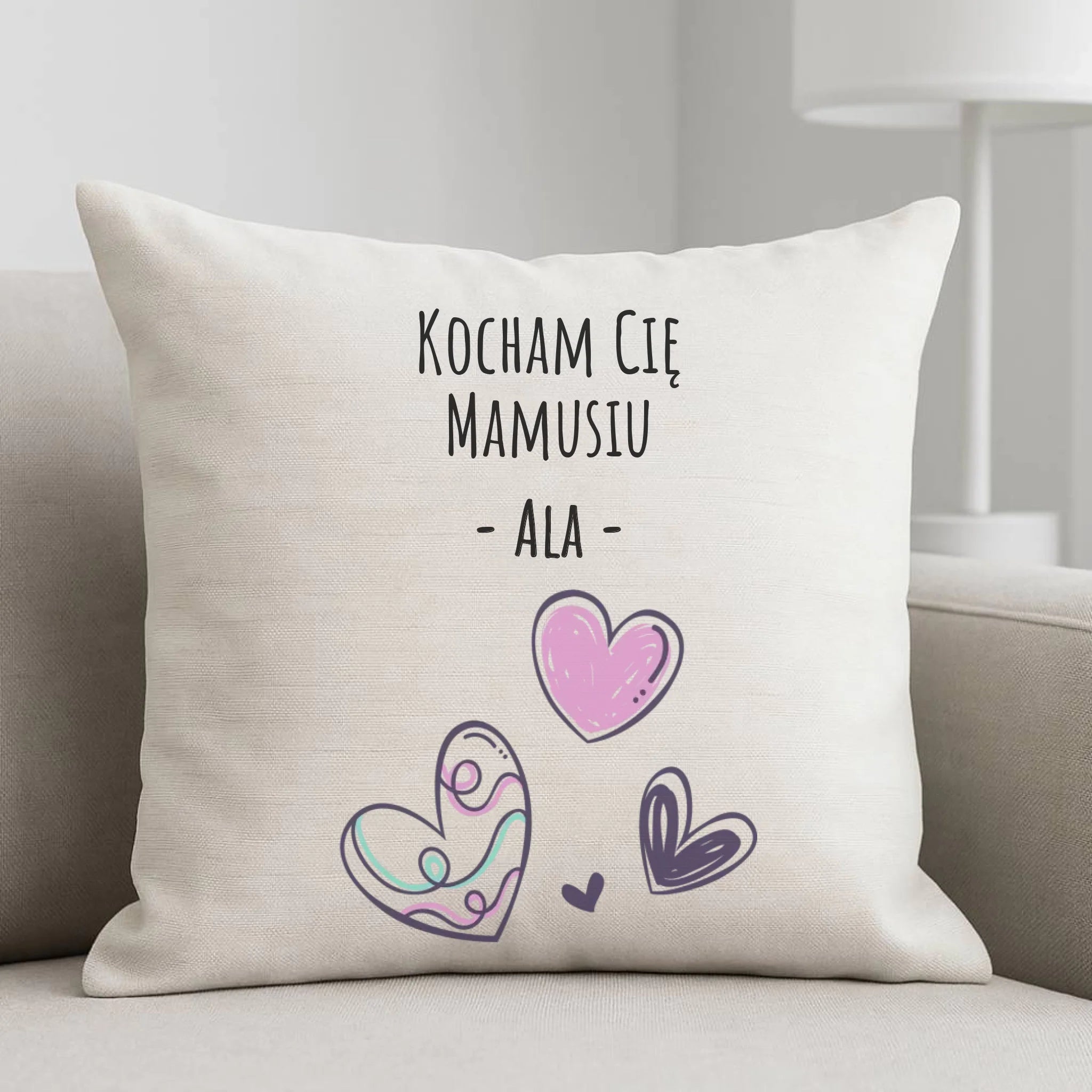 Poduszka dla mamy - Kocham Cię Mamusiu - personalizowana DM05 - StoryCups.pl