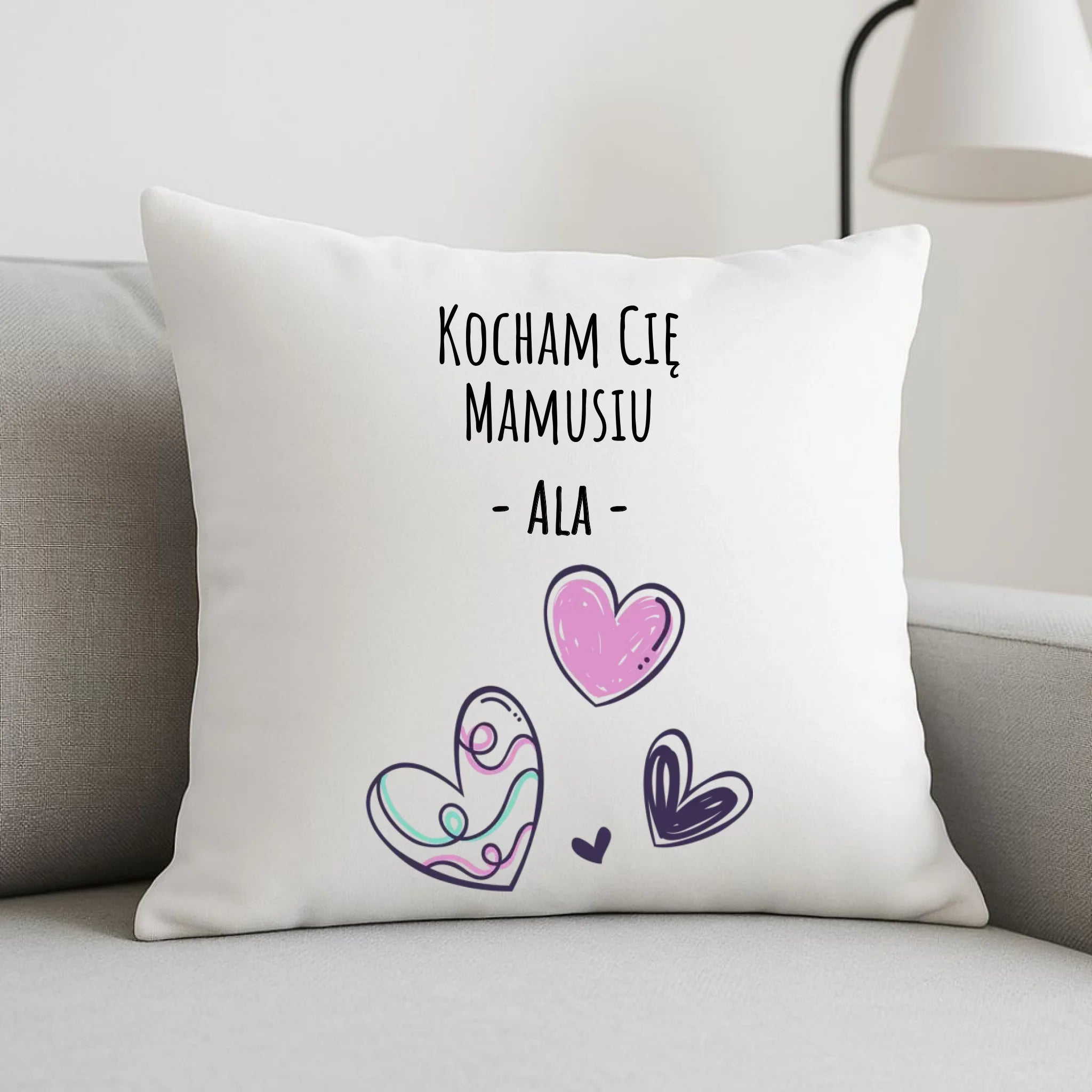 Poduszka dla mamy - Kocham Cię Mamusiu - personalizowana DM05 - StoryCups.pl