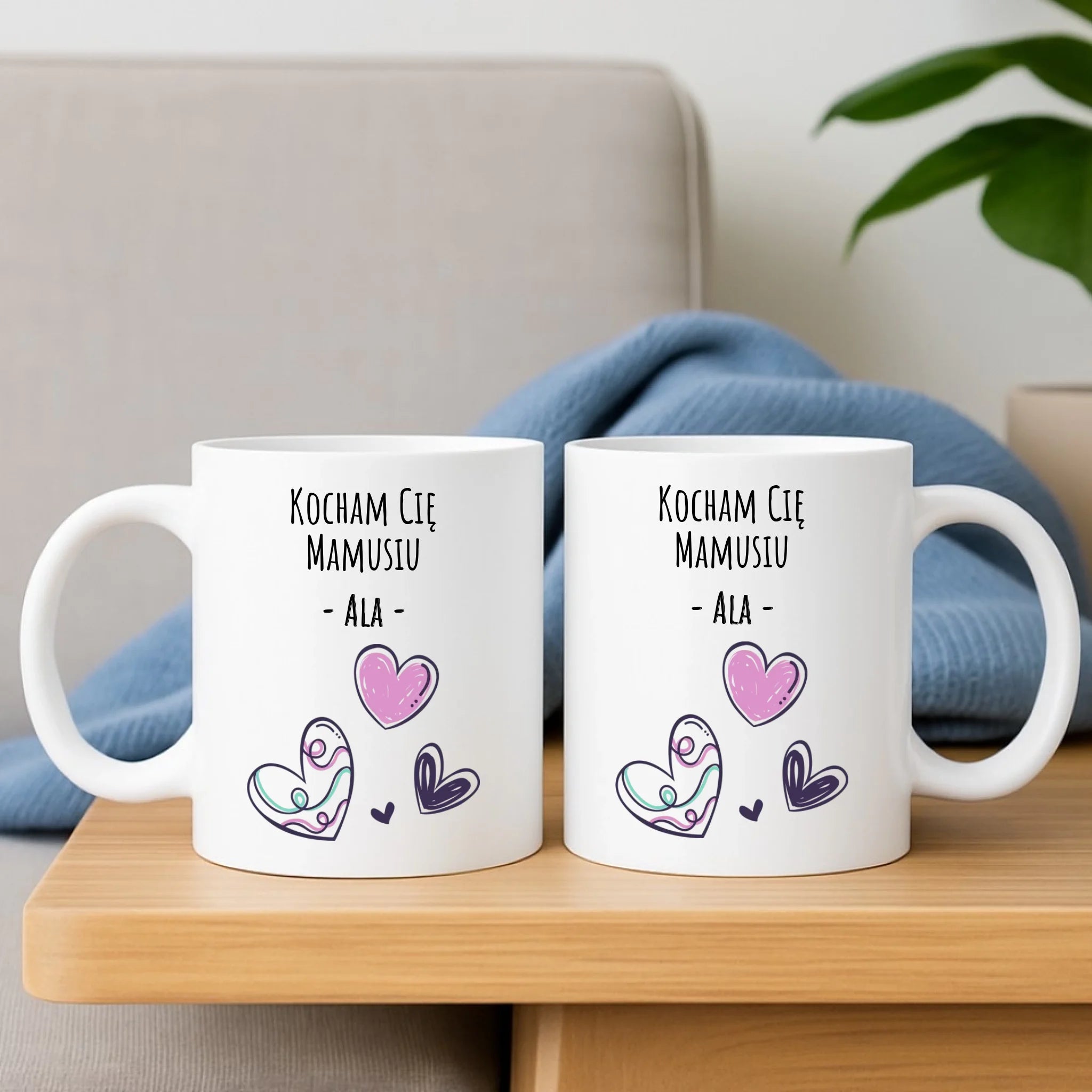 Zestaw poduszka i kubek dla mamy - Kocham Cię Mamusiu - personalizowany DM05 - StoryCups.pl