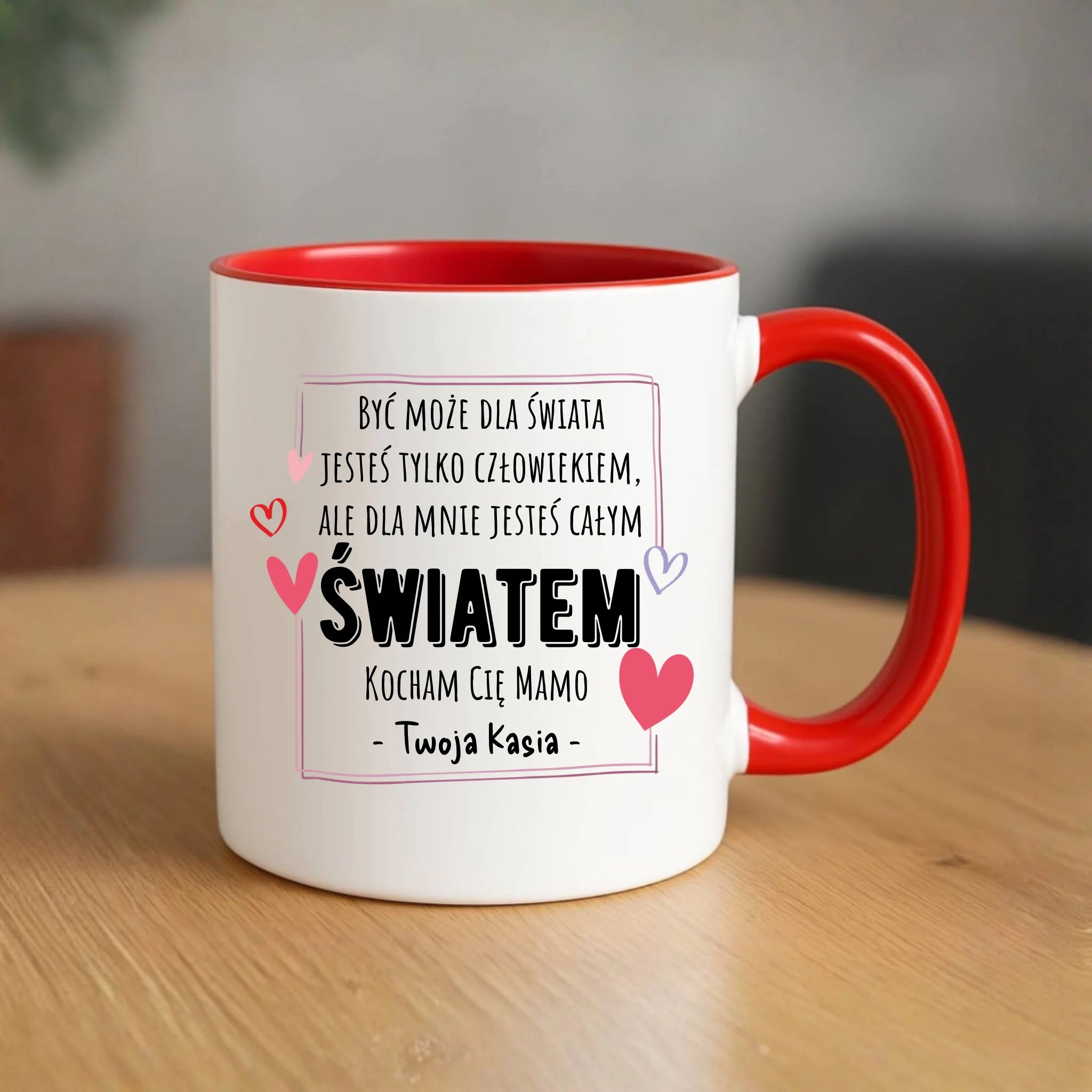 Kubek dla mamy - Mamo jesteś całym Światem - personalizowany DM06 - StoryCups.pl