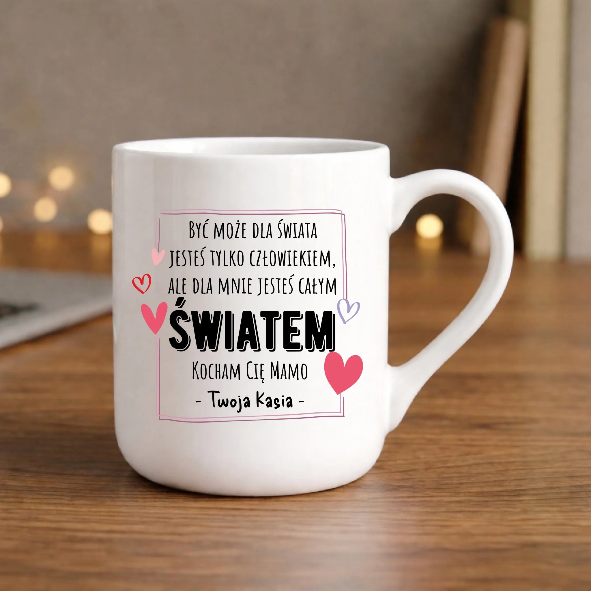 Kubek elegant dla mamy - Mamo jesteś całym Światem - personalizowany DM06 - StoryCups.pl