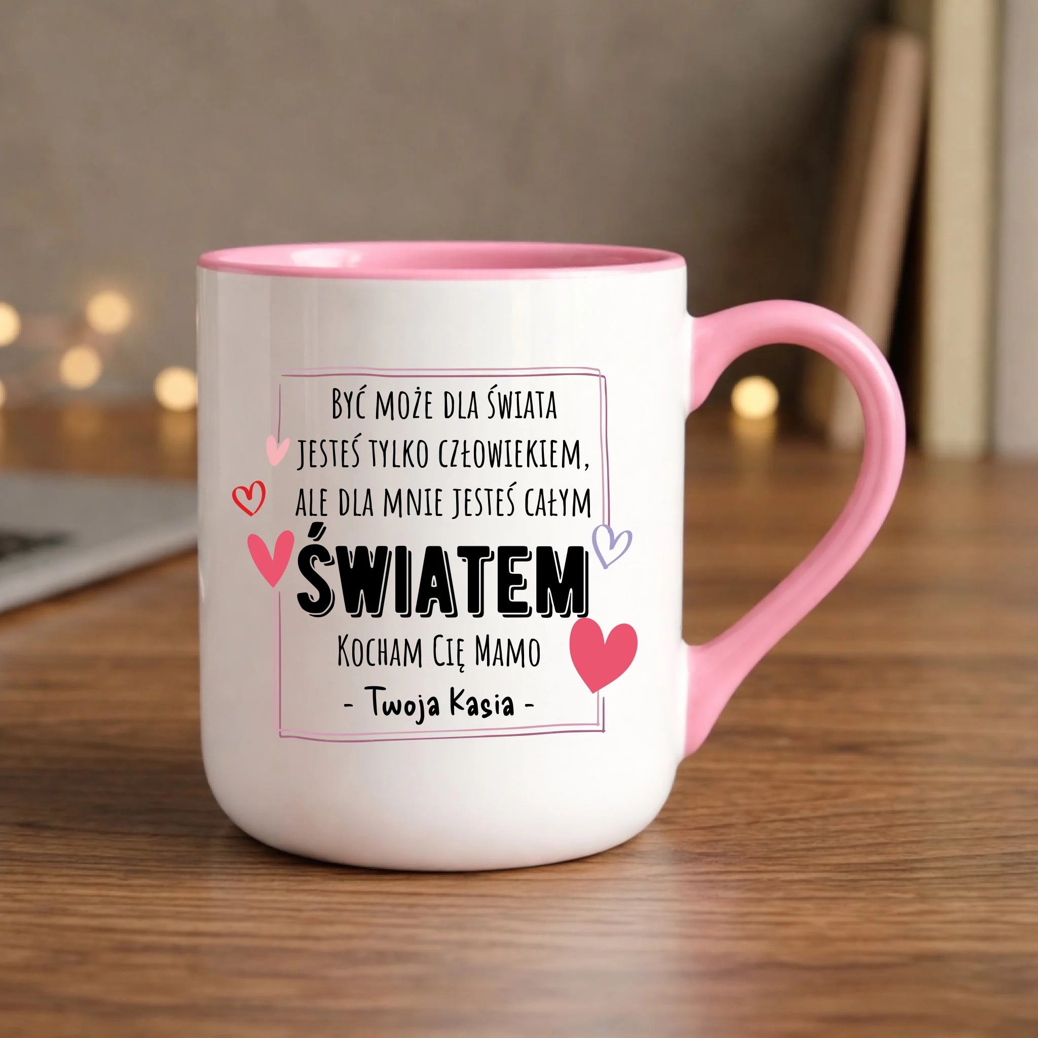 Kubek elegant dla mamy - Mamo jesteś całym Światem - personalizowany DM06 - StoryCups.pl