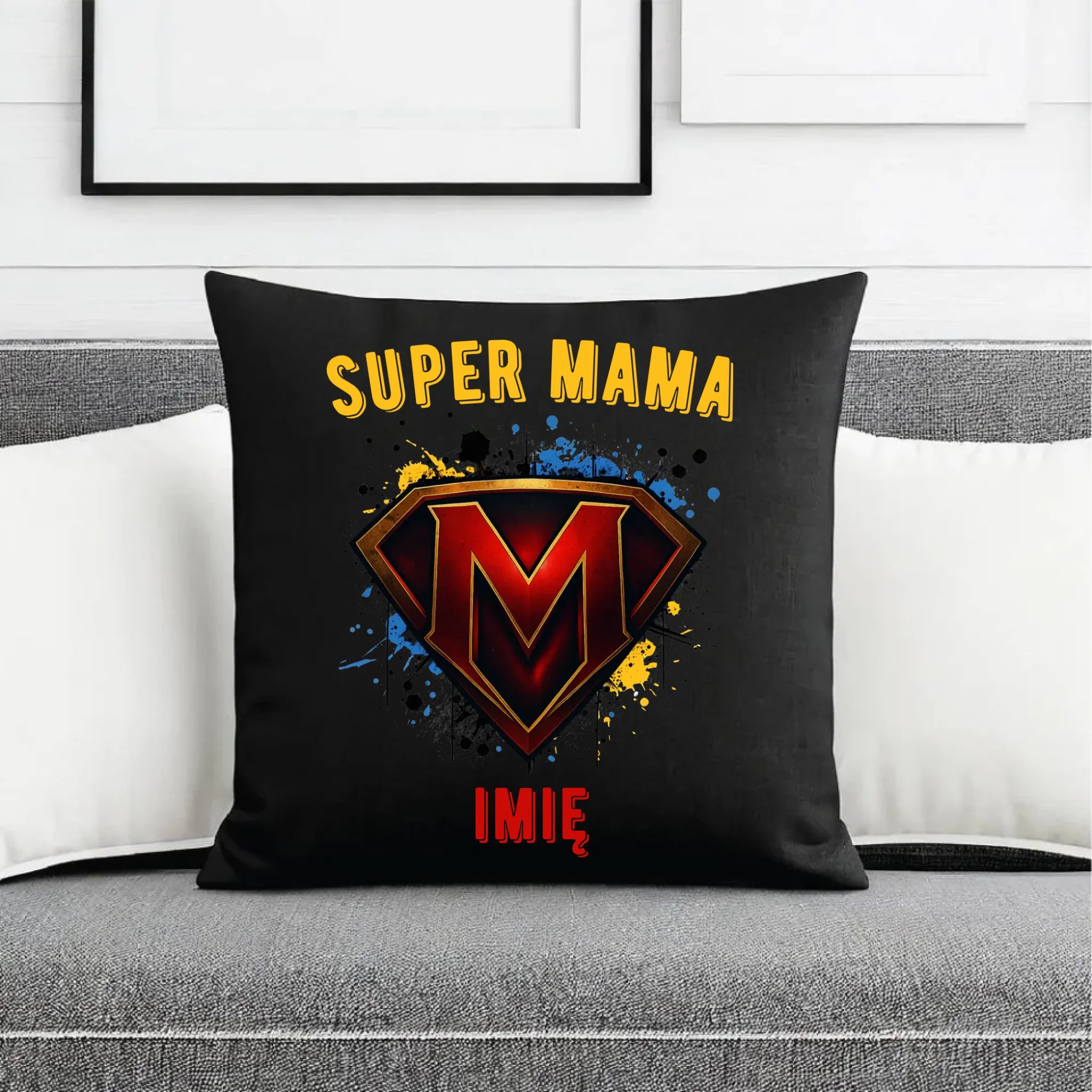 Poduszka dekoracyjna dla mamy - Super Mama - personalizowana DM07 - StoryCups.pl