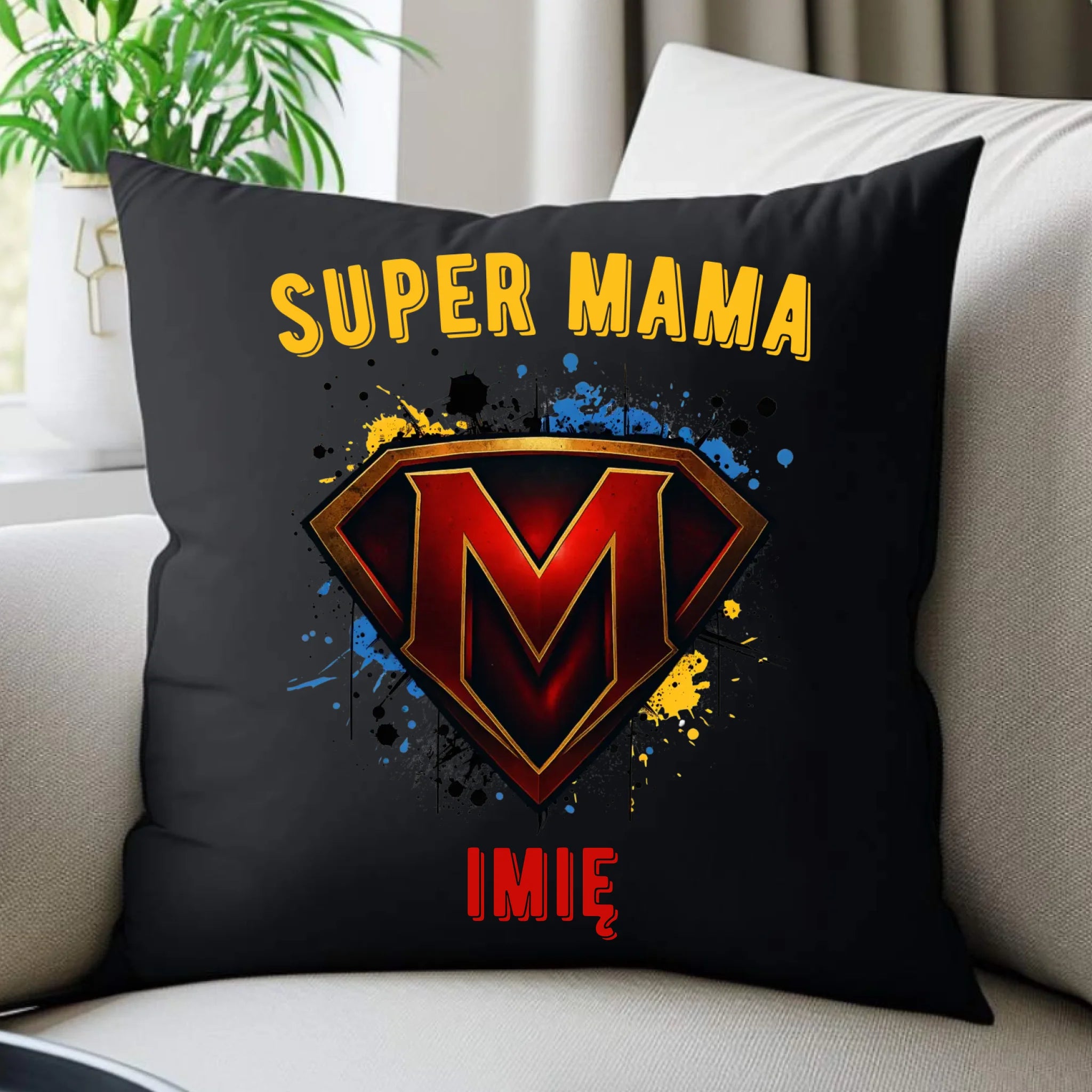 Poduszka dekoracyjna dla mamy - Super Mama - personalizowana DM07 - StoryCups.pl