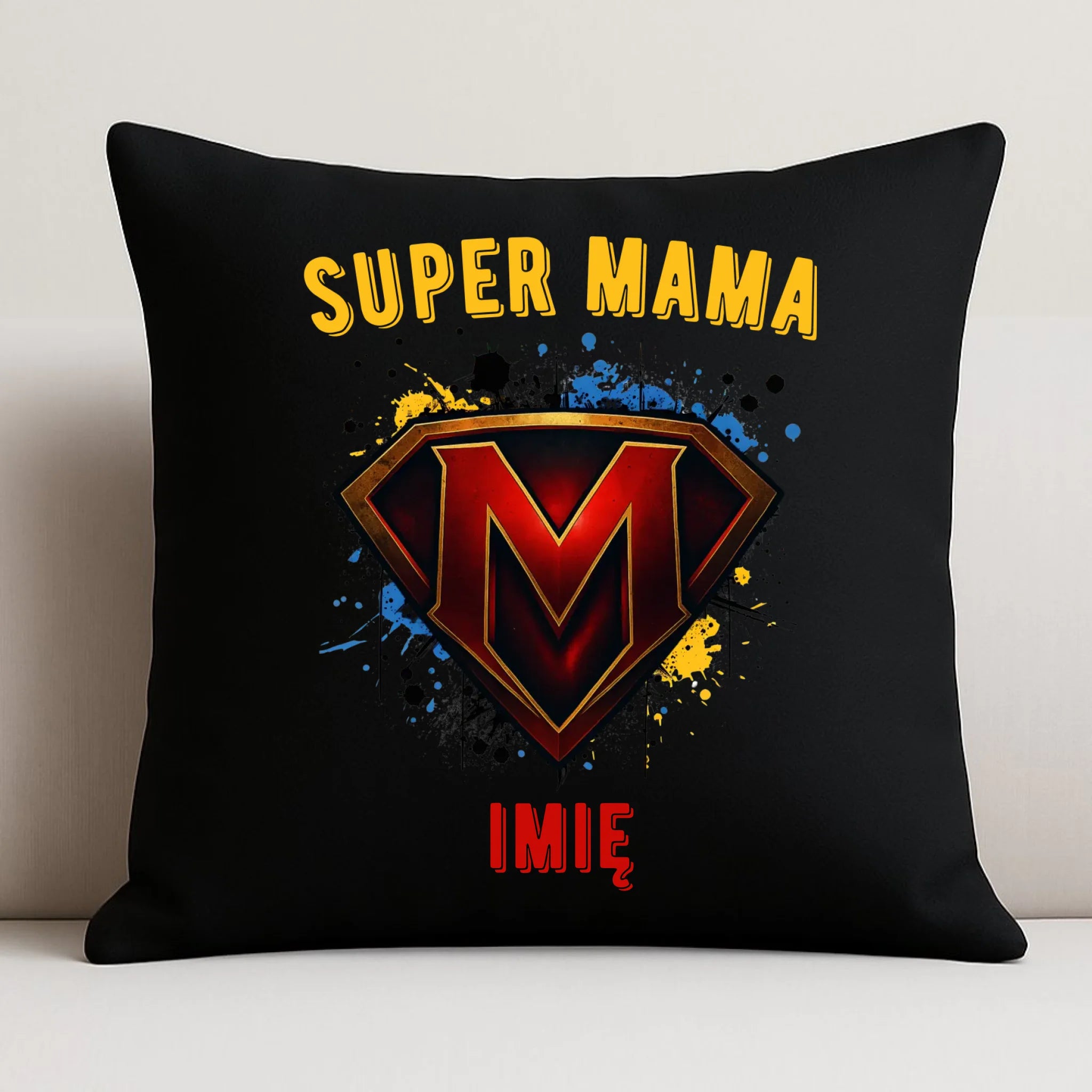 Poduszka dekoracyjna dla mamy - Super Mama - personalizowana DM07 - StoryCups.pl