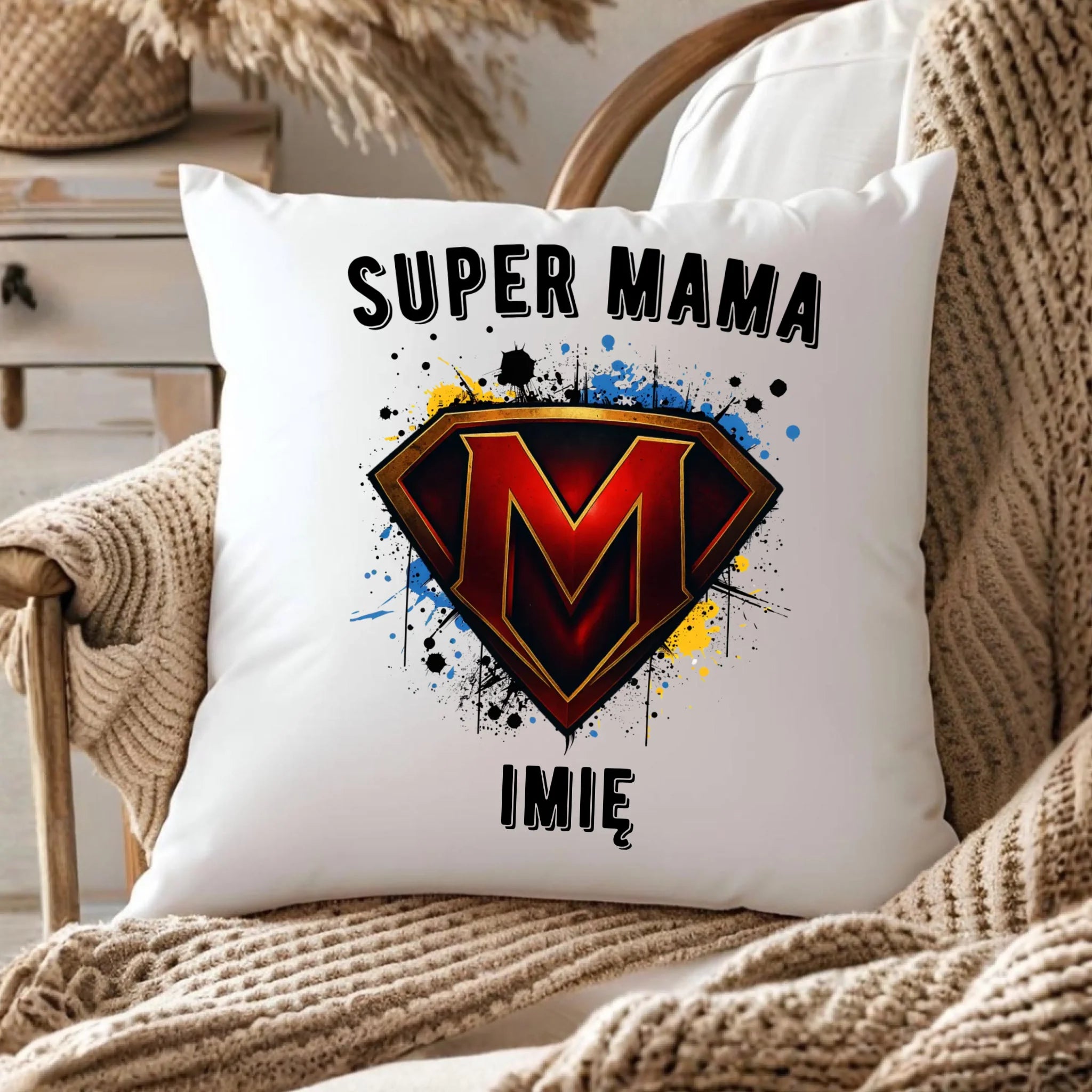Poduszka dla mamy - Super Mama - personalizowana DM07 - StoryCups.pl