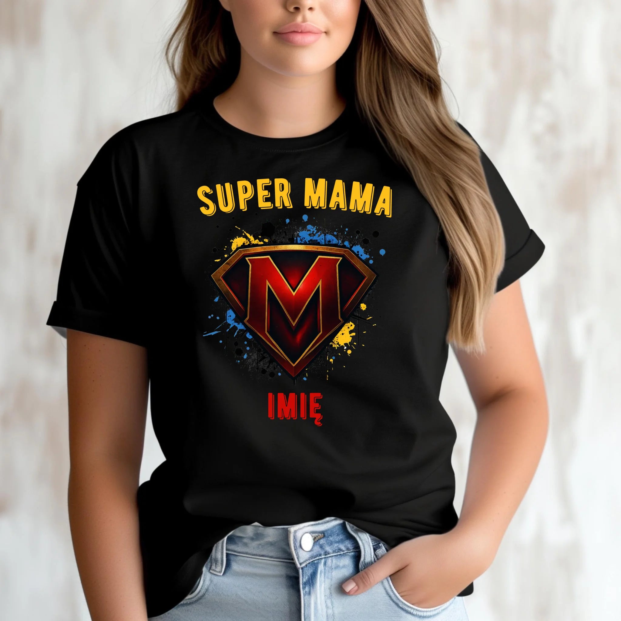 Koszulka dla mamy - Super Mama - personalizowana DM07 - StoryCups.pl