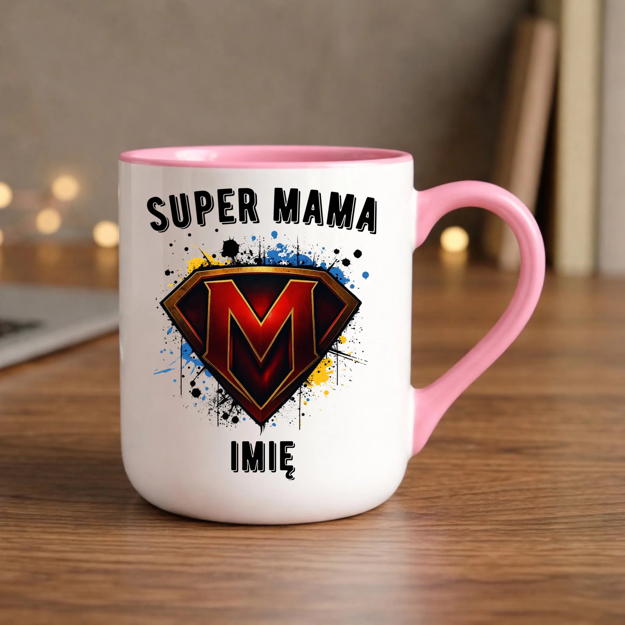 Kubek elegant dla mamy - Super Mama - personalizowany DM07 - StoryCups.pl