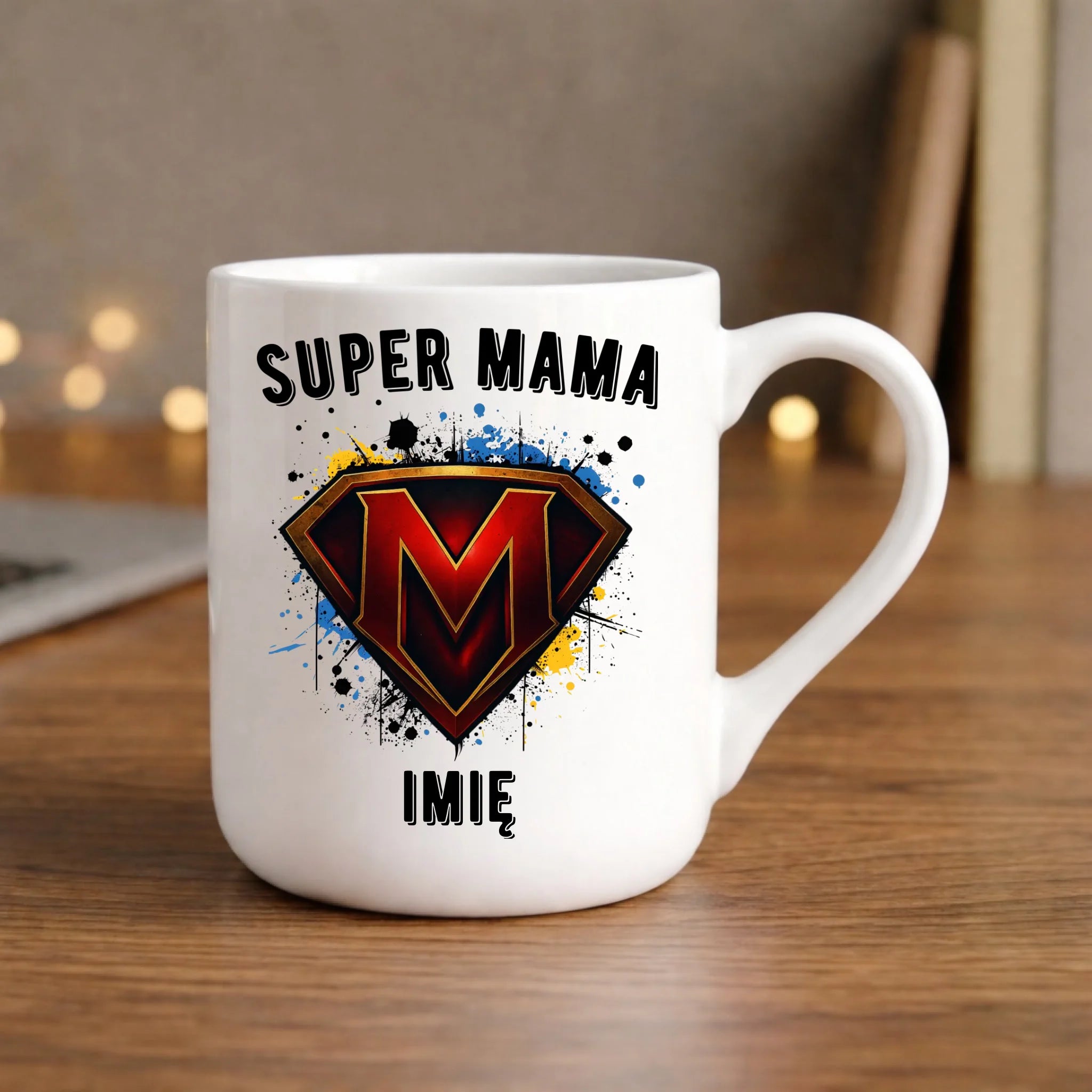 Kubek elegant dla mamy - Super Mama - personalizowany DM07 - StoryCups.pl